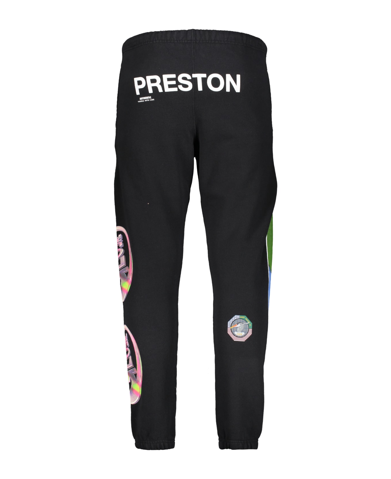 HERON PRESTON Printed Cotton Trousers - black
