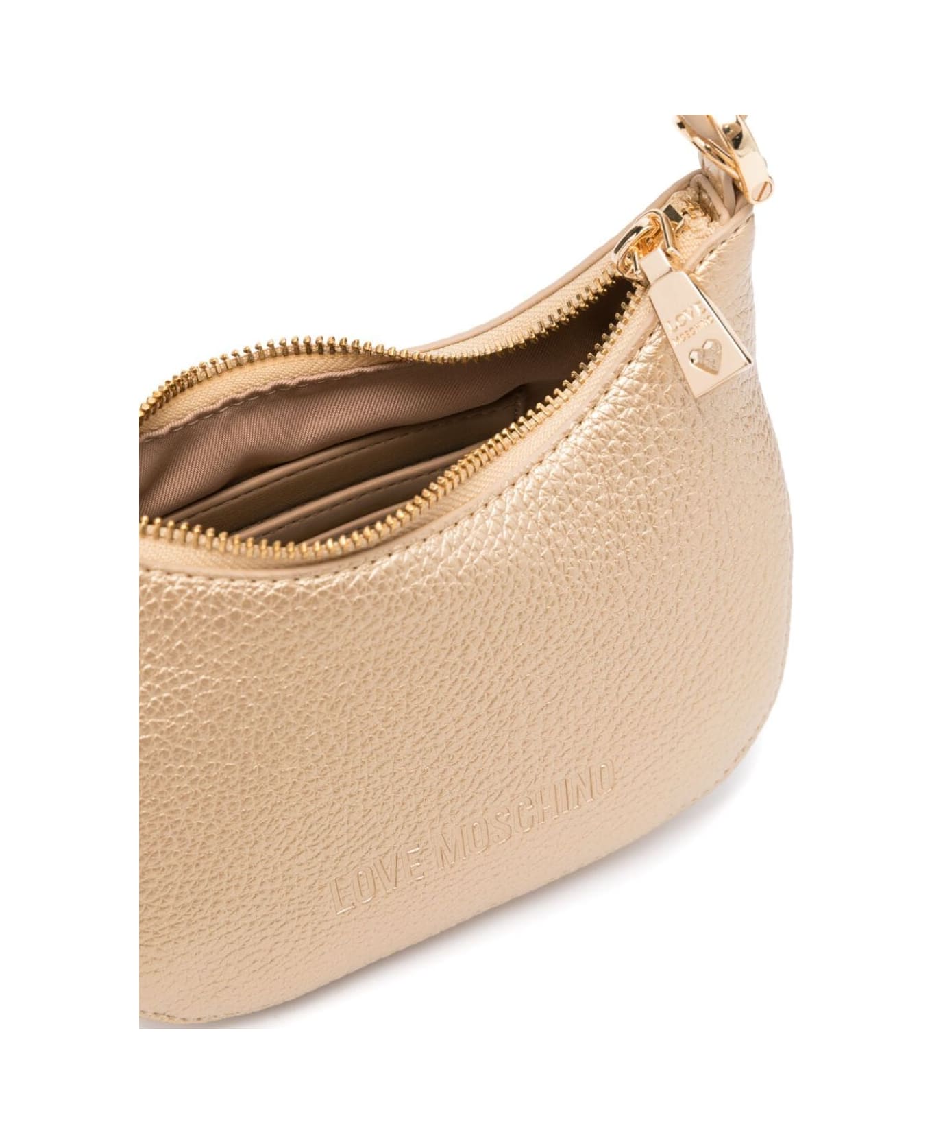 Love Moschino Laminated Shoulder Bag - A Gold