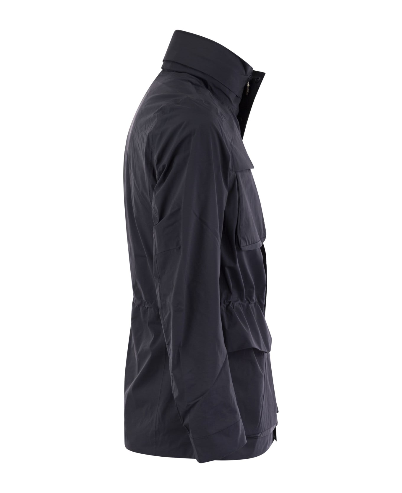 K-Way Manfield Jacket In Waterproof Fabric Jacket - Blue Depth