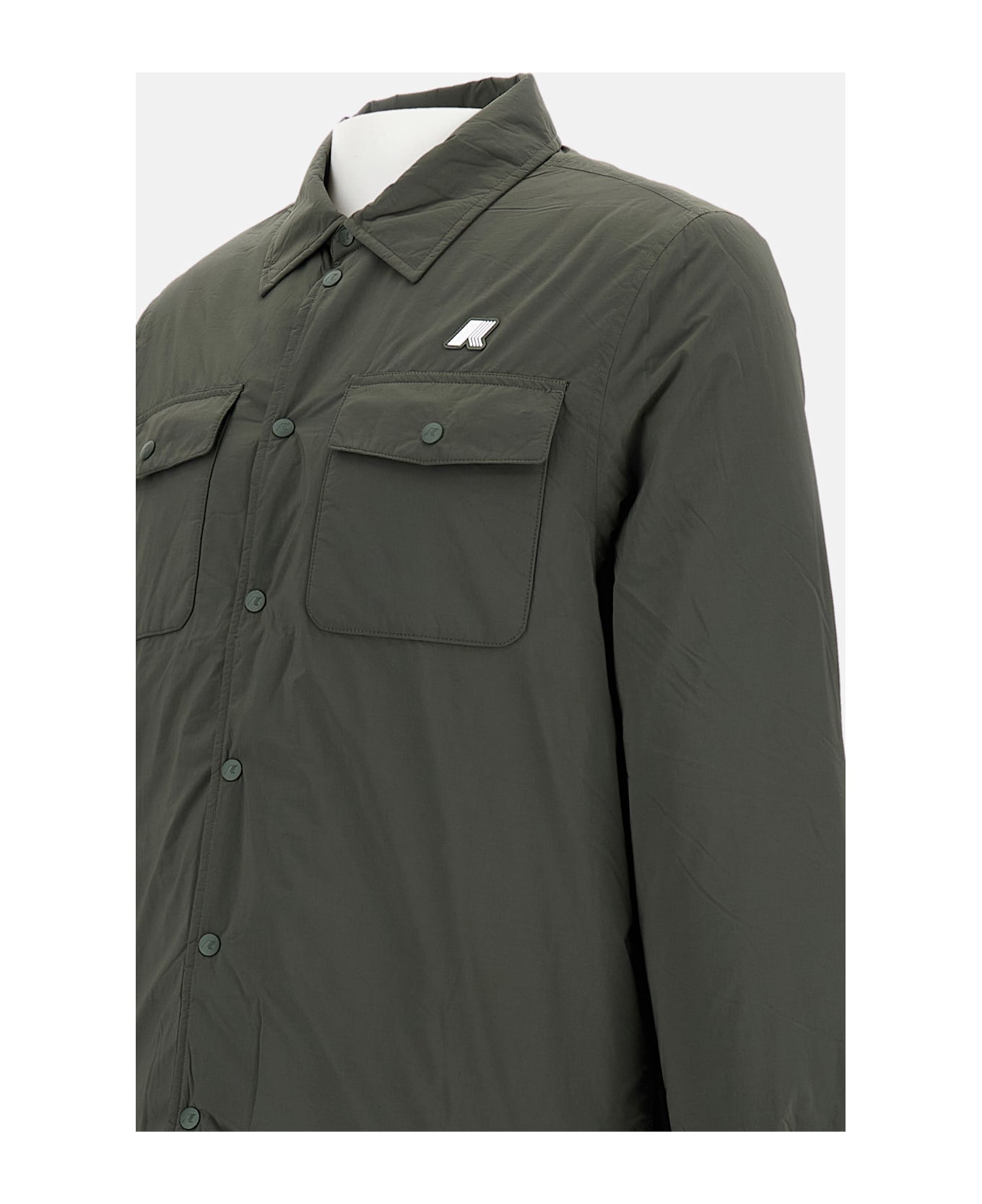 K-Way Umbert Plain Warm Jacket - GREEN BLACKISH