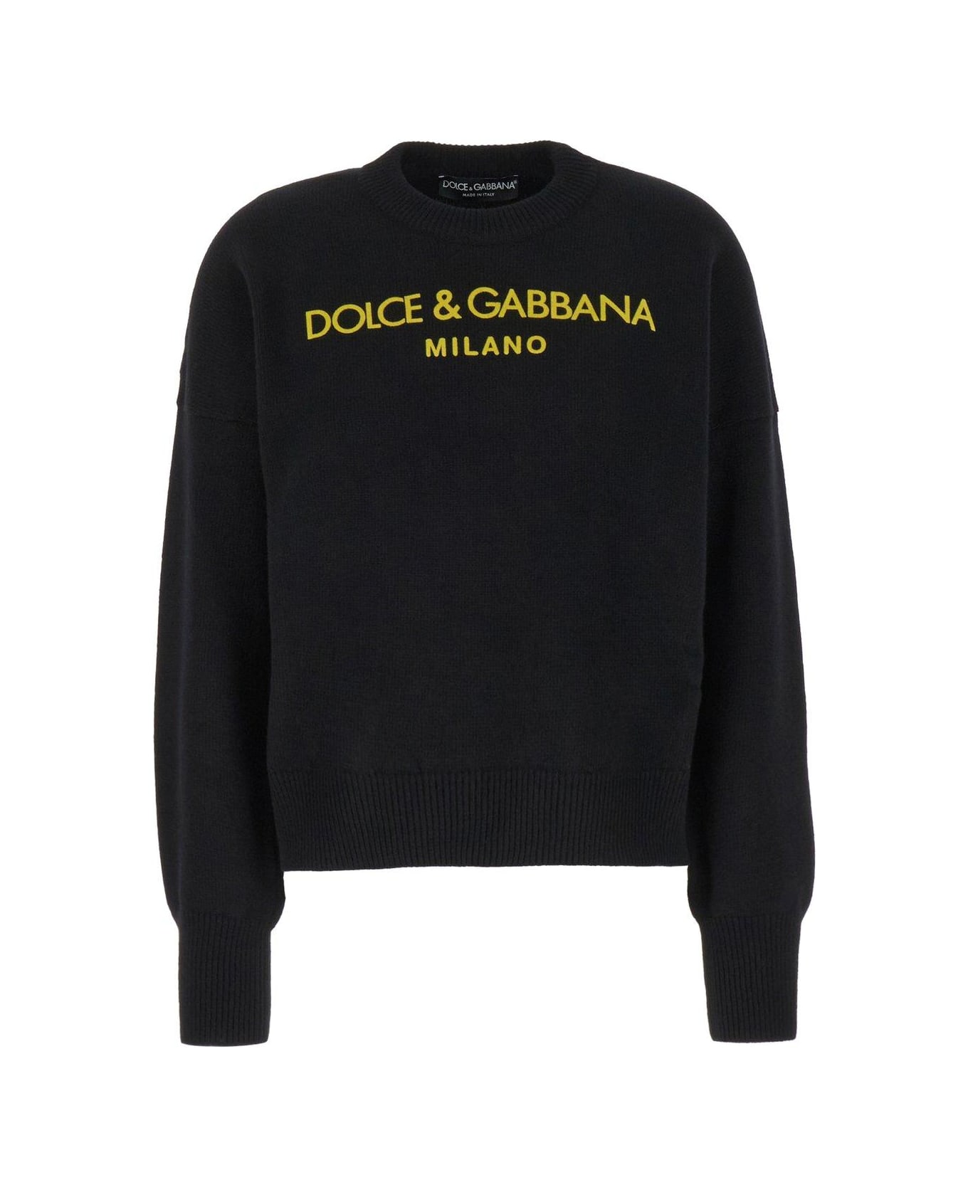 Dolce & Gabbana Cashmere Sweater With Logo - Black ニットウェア