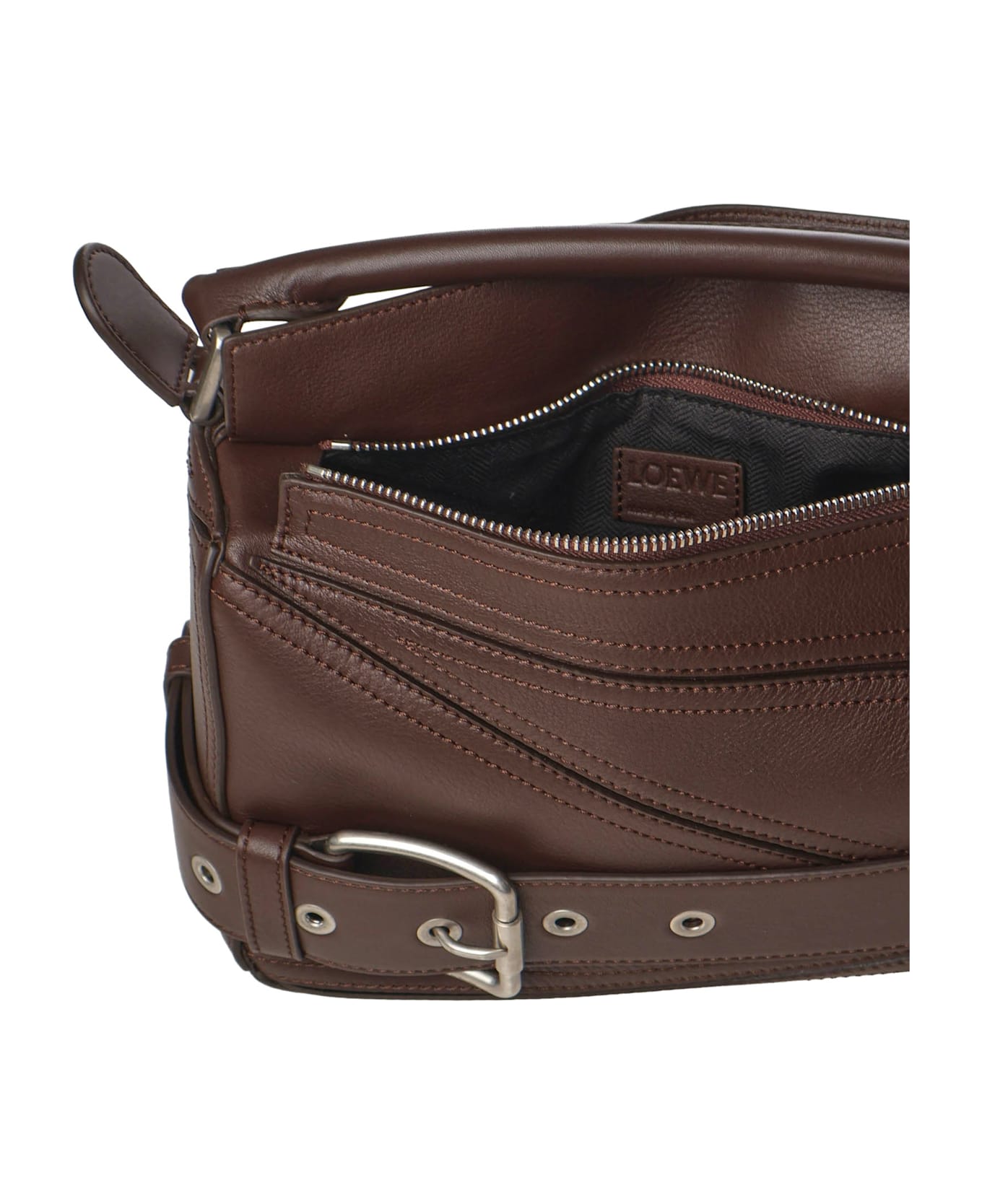 Loewe Small Puzzle Biker Bag - DARK BROWNIE