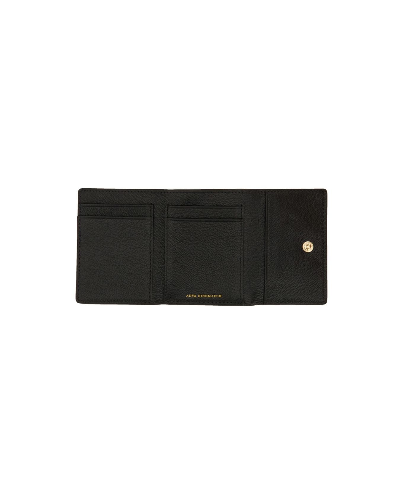 Anya Hindmarch Trifold Mini "eyes" Wallet - BLACK