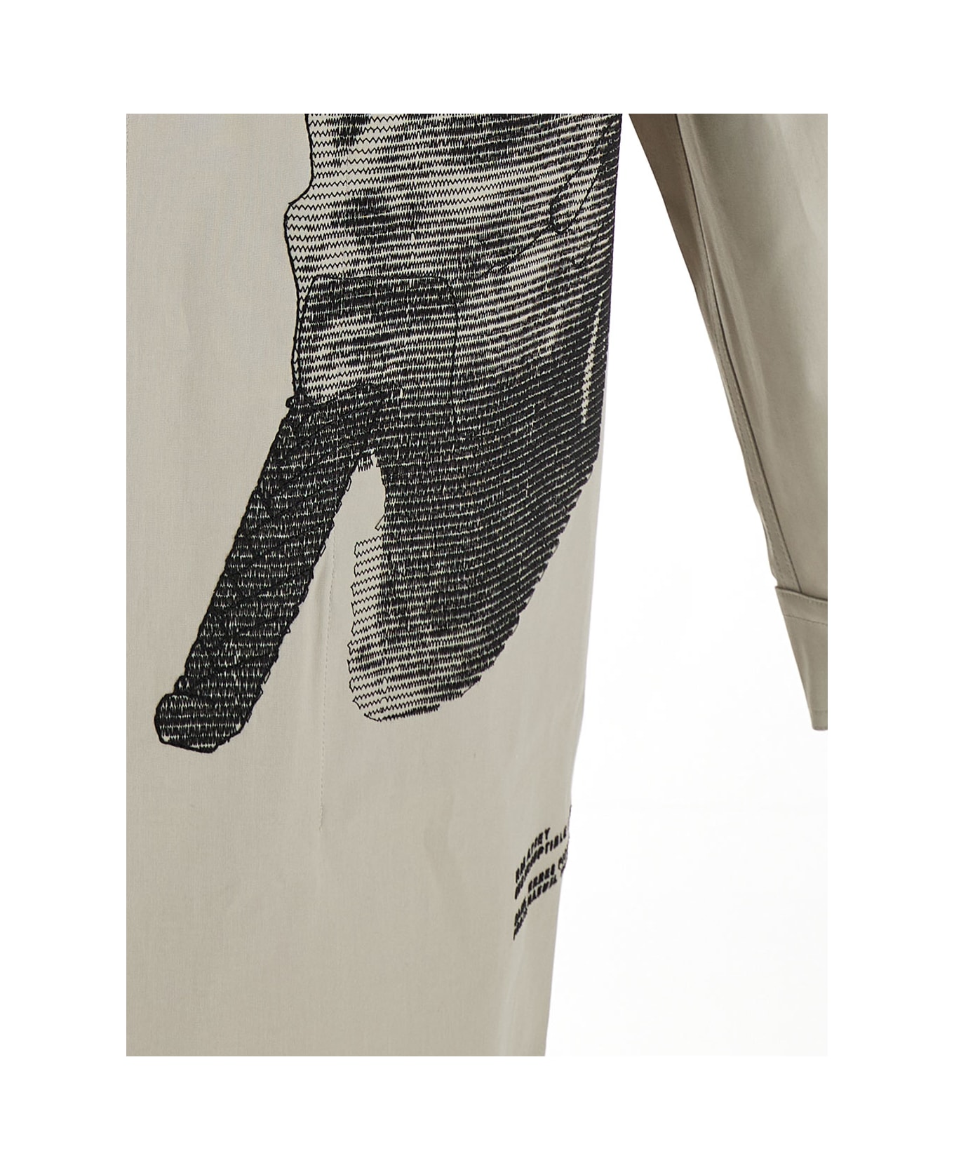 Rick Owens White Shirt With Contrasting Embroidery In Stretch Cotton Man - Grey