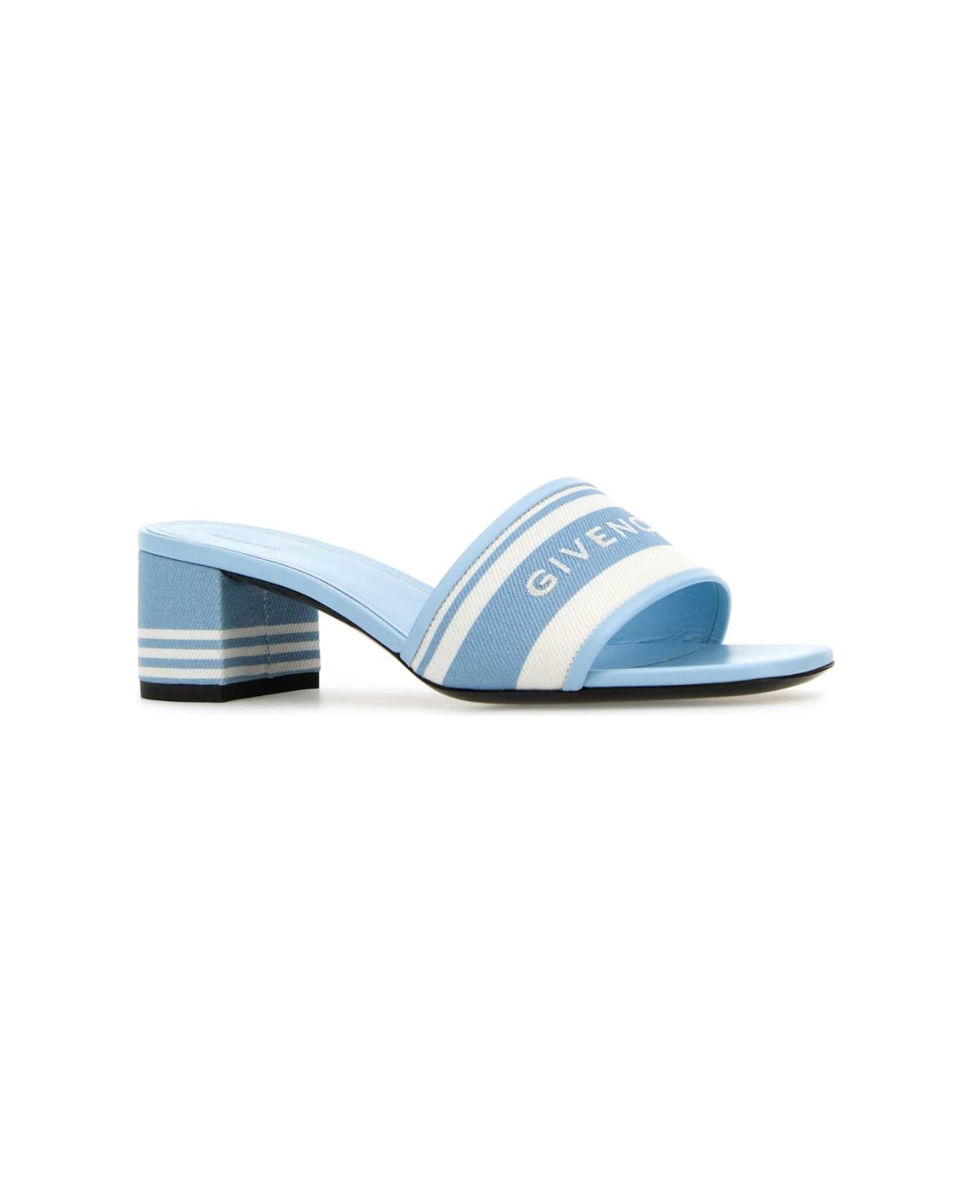 Givenchy Two-tone Canvas 4g Mules - WHITEBLUE