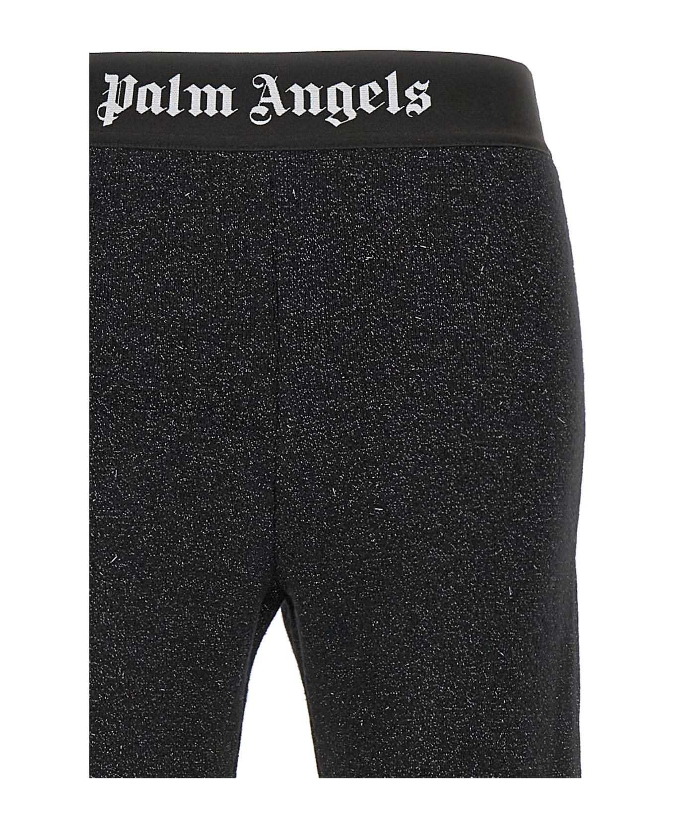 Palm Angels Black Wool Blend Leggings - Black