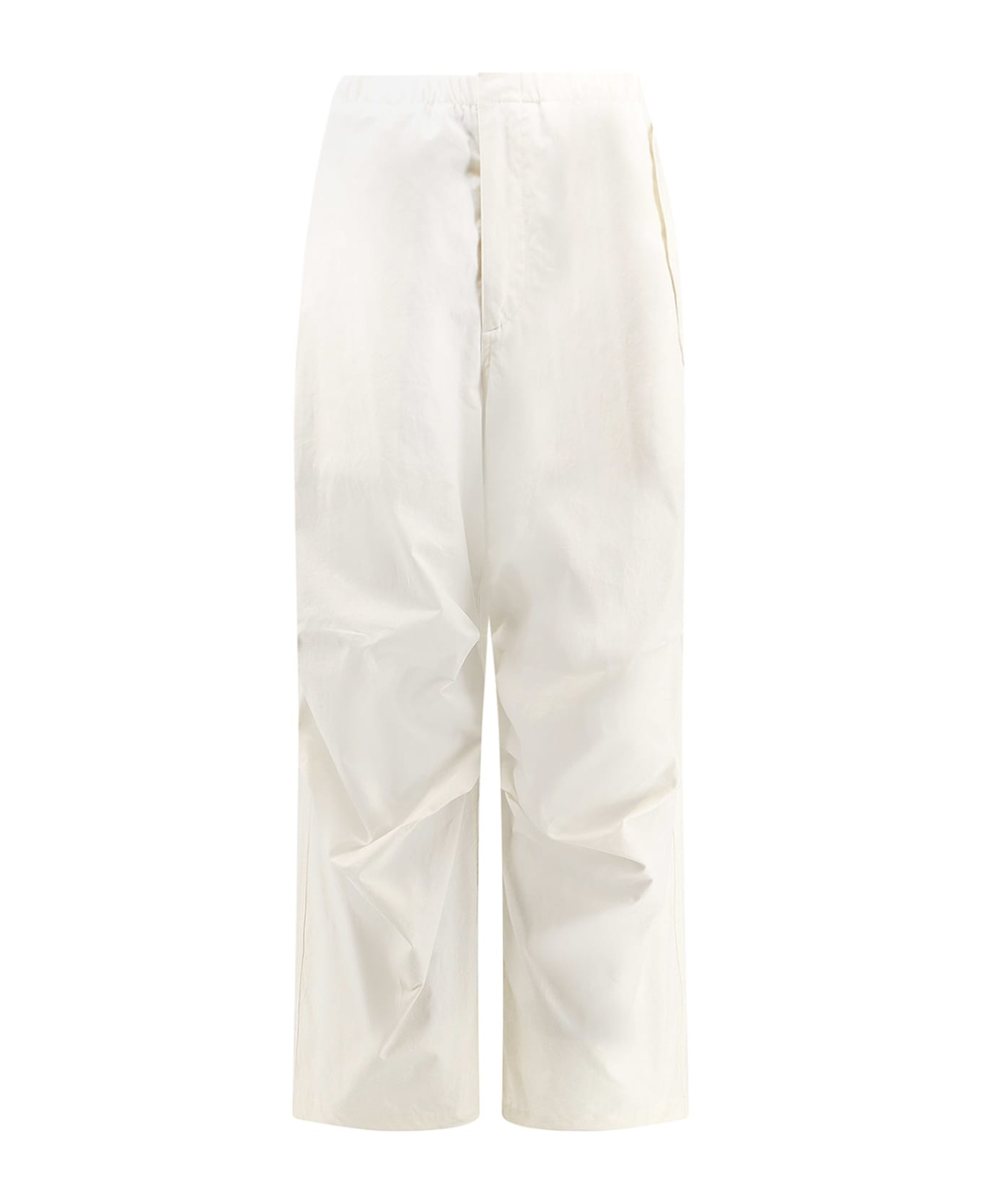 Jil Sander Pleated Elasticated Waistband Wide-leg Trousers - White