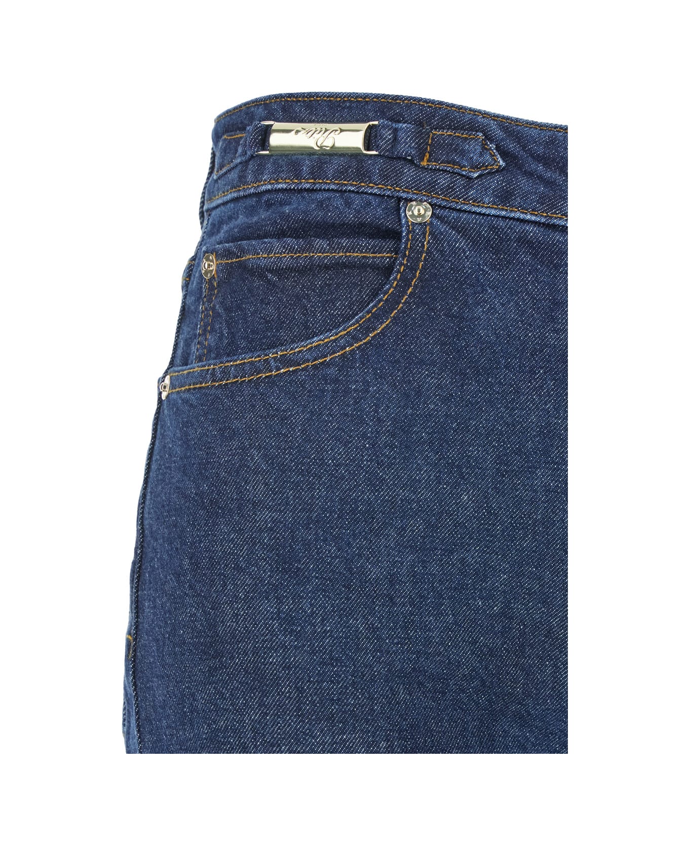 Frame 
the Ritz Ruler
 Blue Flared Jeans With Logo Plaque On The Waist And Logo Embroidery On The Rear In Denim Woman - BLUE
