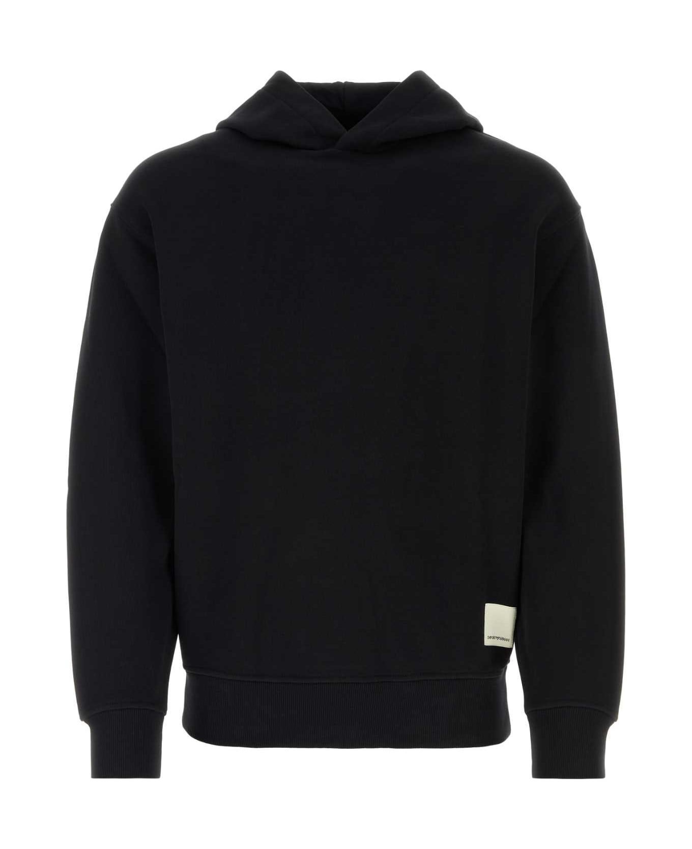 Emporio Armani Black Cotton Sweatshirt - 0095 フリース