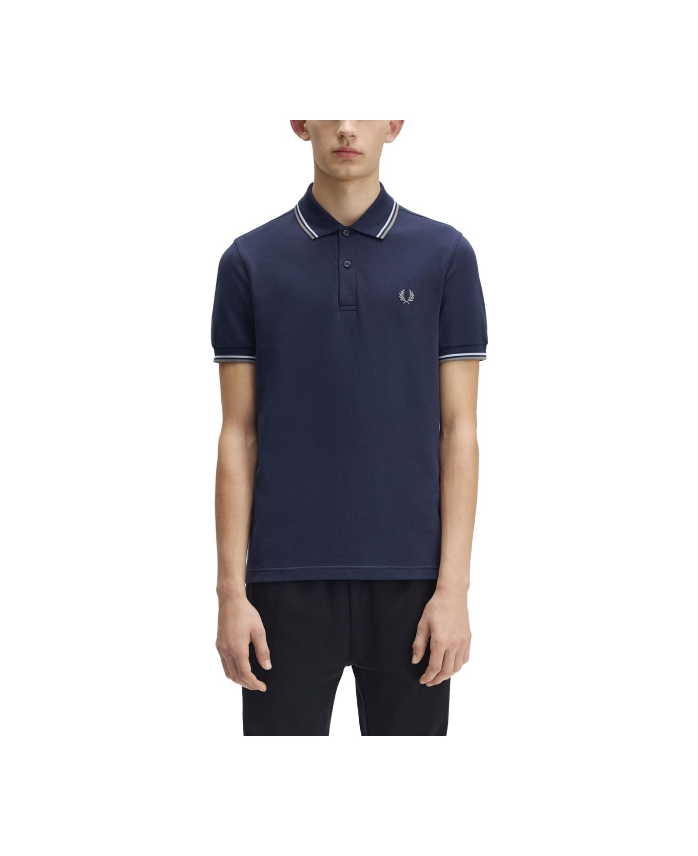 Fred Perry Polo With Logo - BLUE