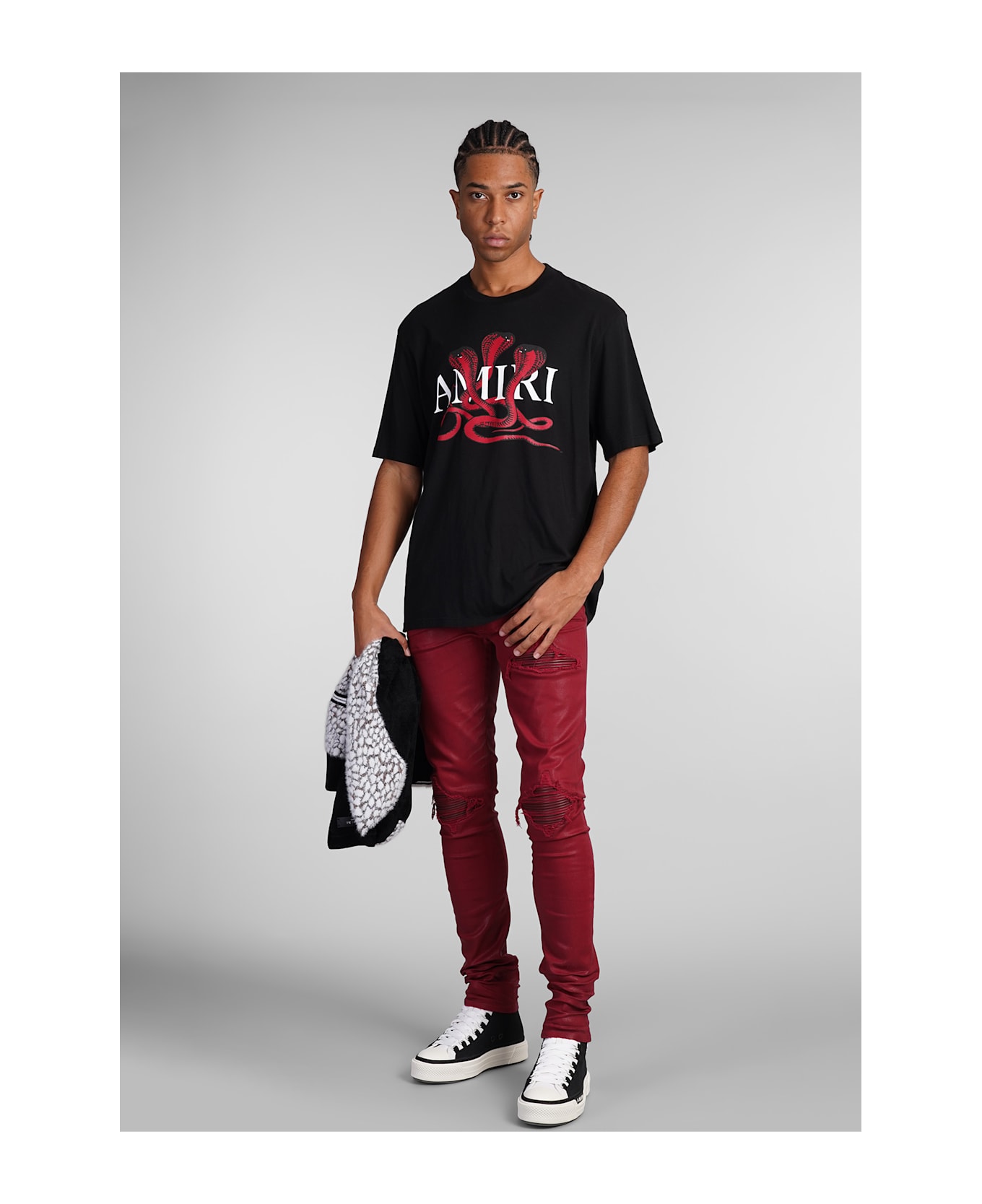 AMIRI Jeans In Bordeaux Cotton - bordeaux