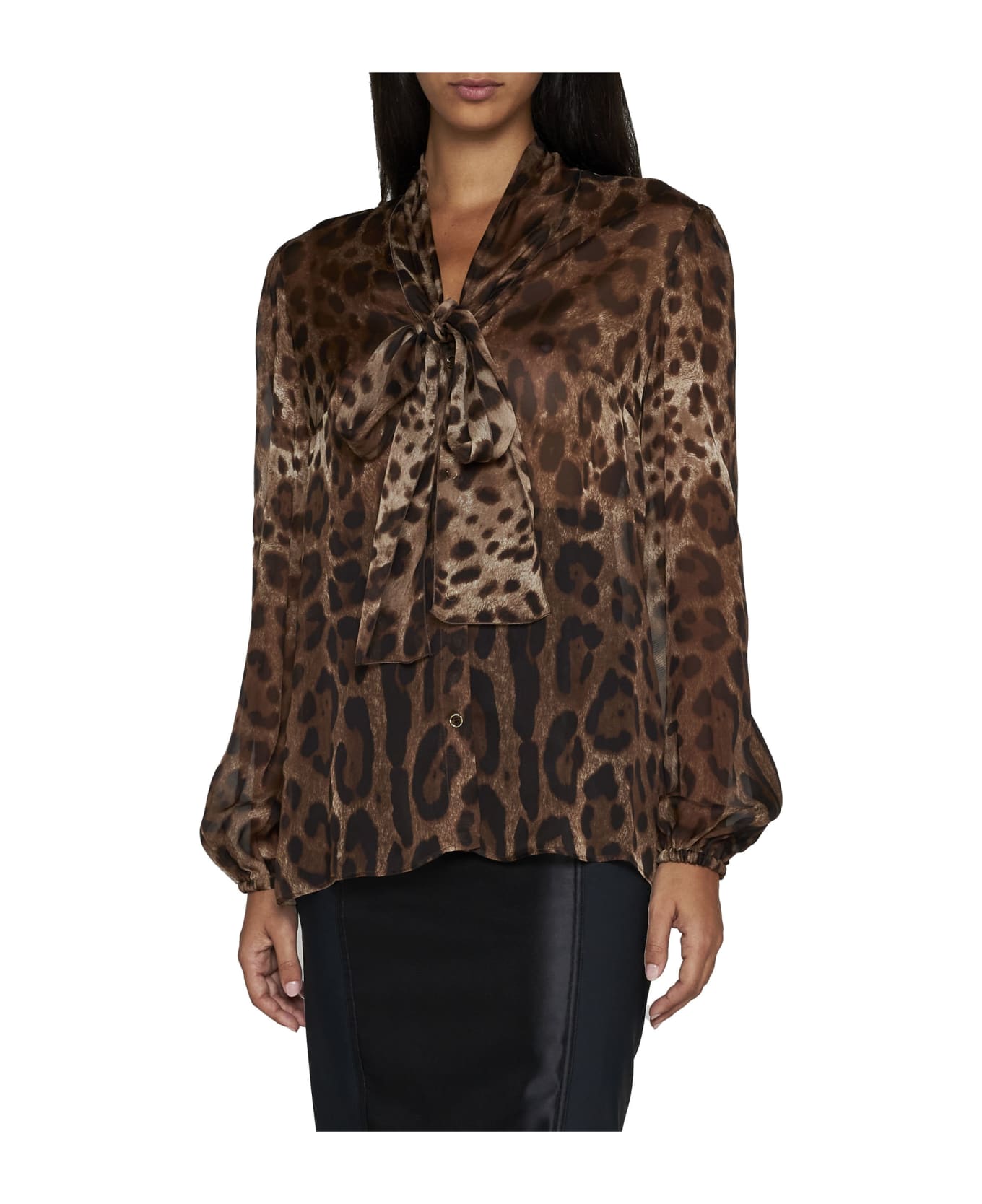 Dolce & Gabbana Leopard Print Chiffon Shirt - Animalier