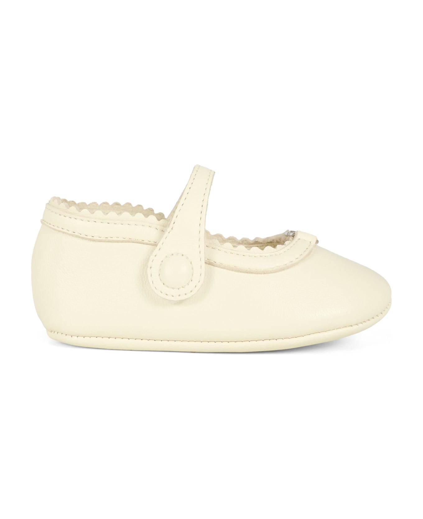 Gucci Ivory Ballet Flats For Baby Girl With Gg - Ivory