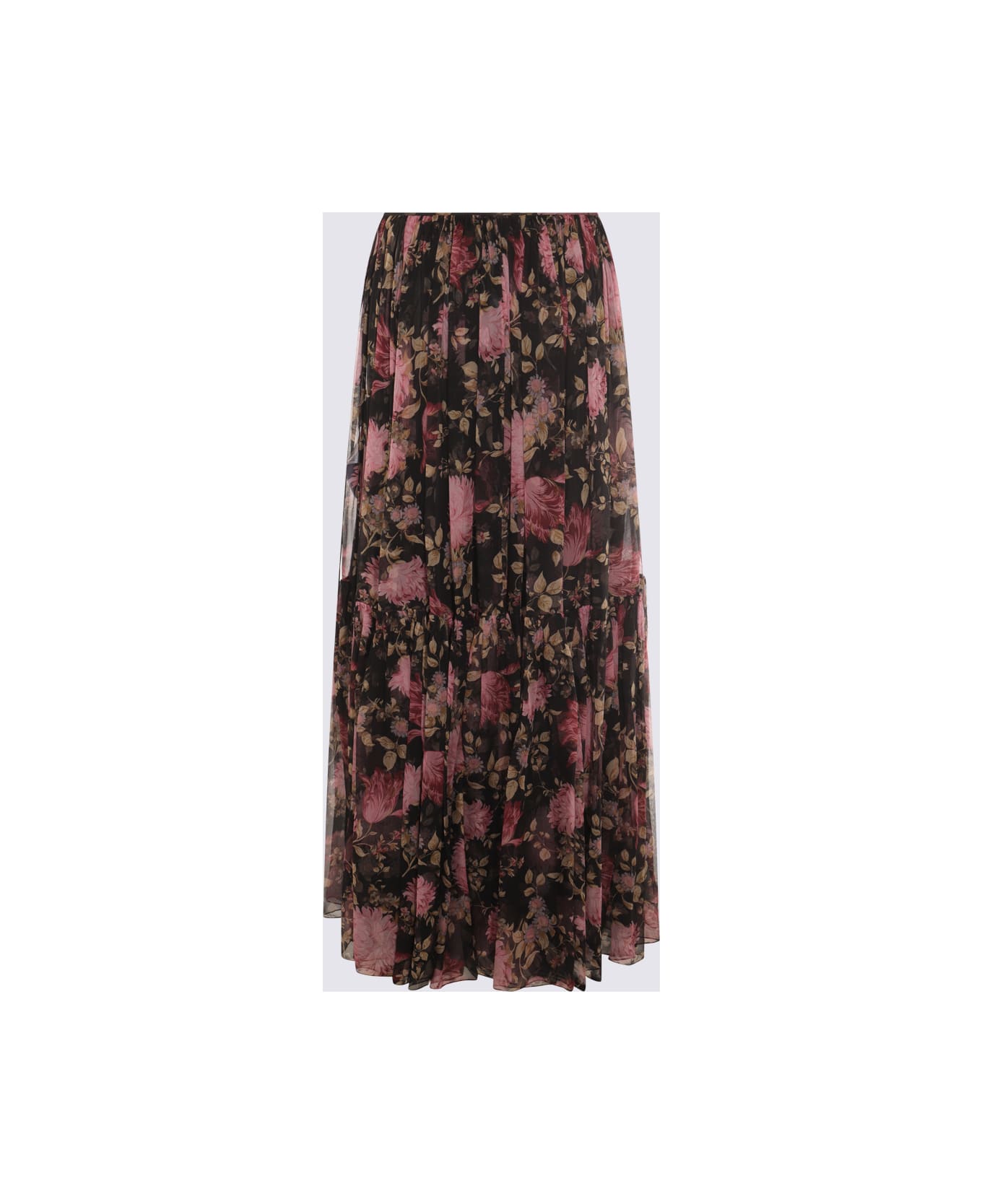 Chloé Multicolor Linen Skirt - Black