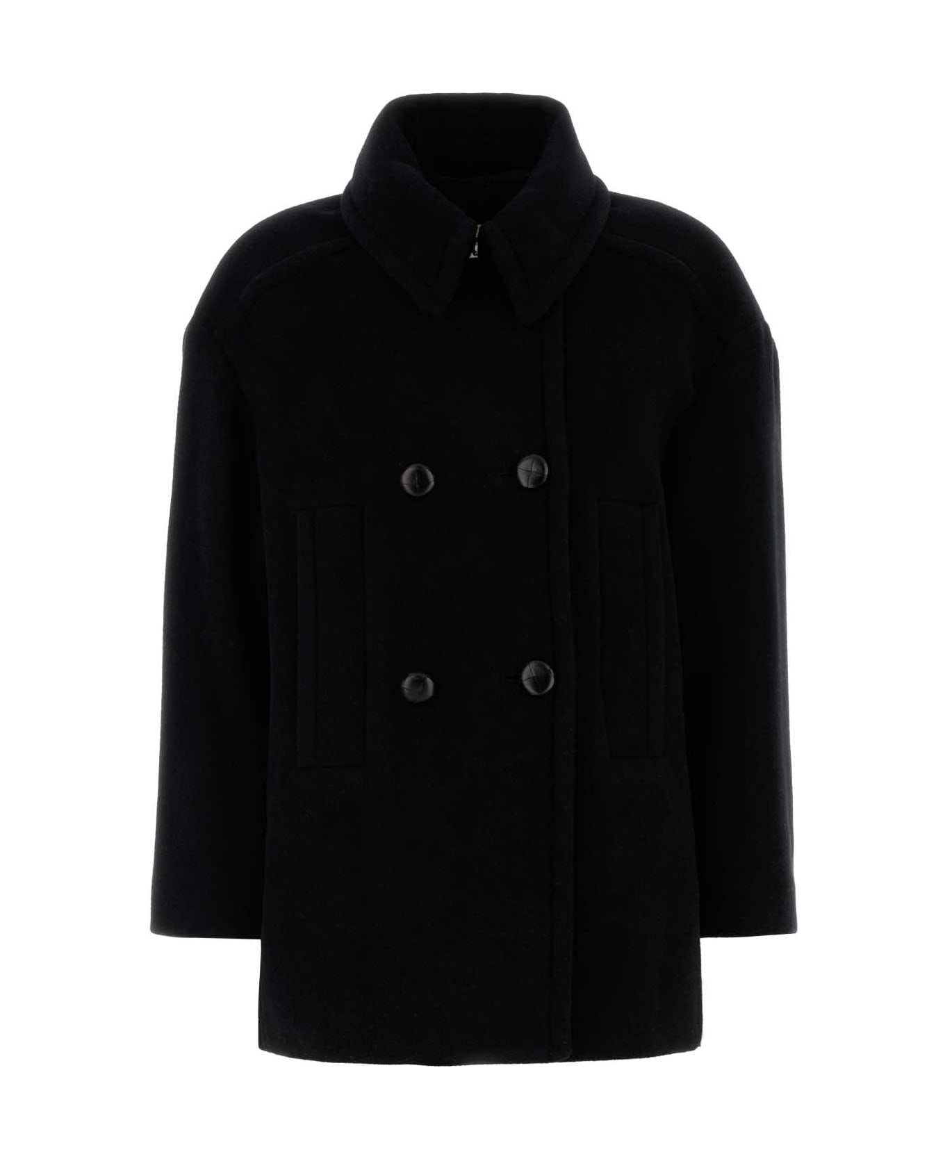 Isabel Marant Black Wool Blend Fiby Coat - BLACK