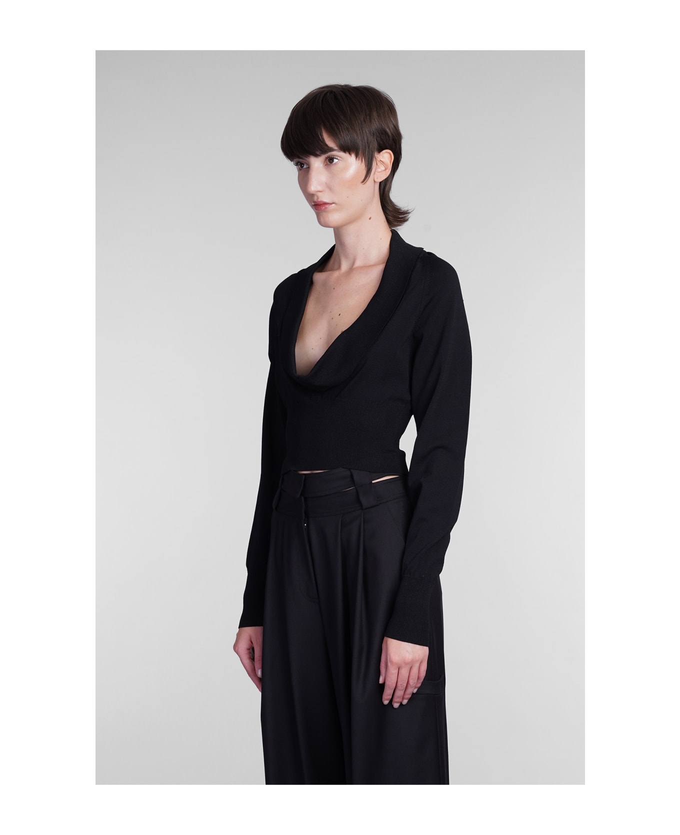 ANDREĀDAMO Topwear In Black Viscose - black