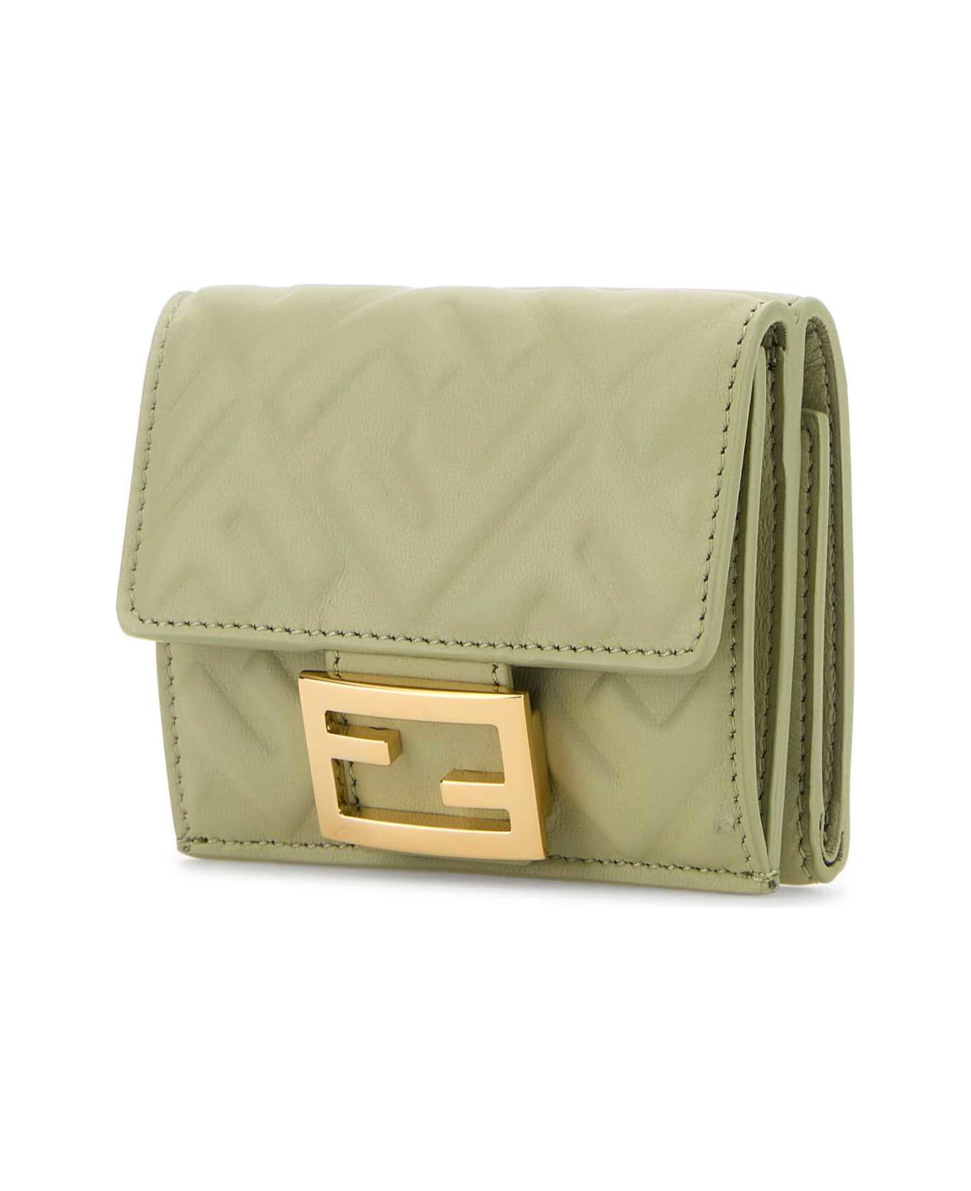 長財布 FENDI PASTEL GREEN NAPPA LEATHER BAGUETTE WALLET Fendi Pastel Green Nappa Leather Micro Baguette Wallet