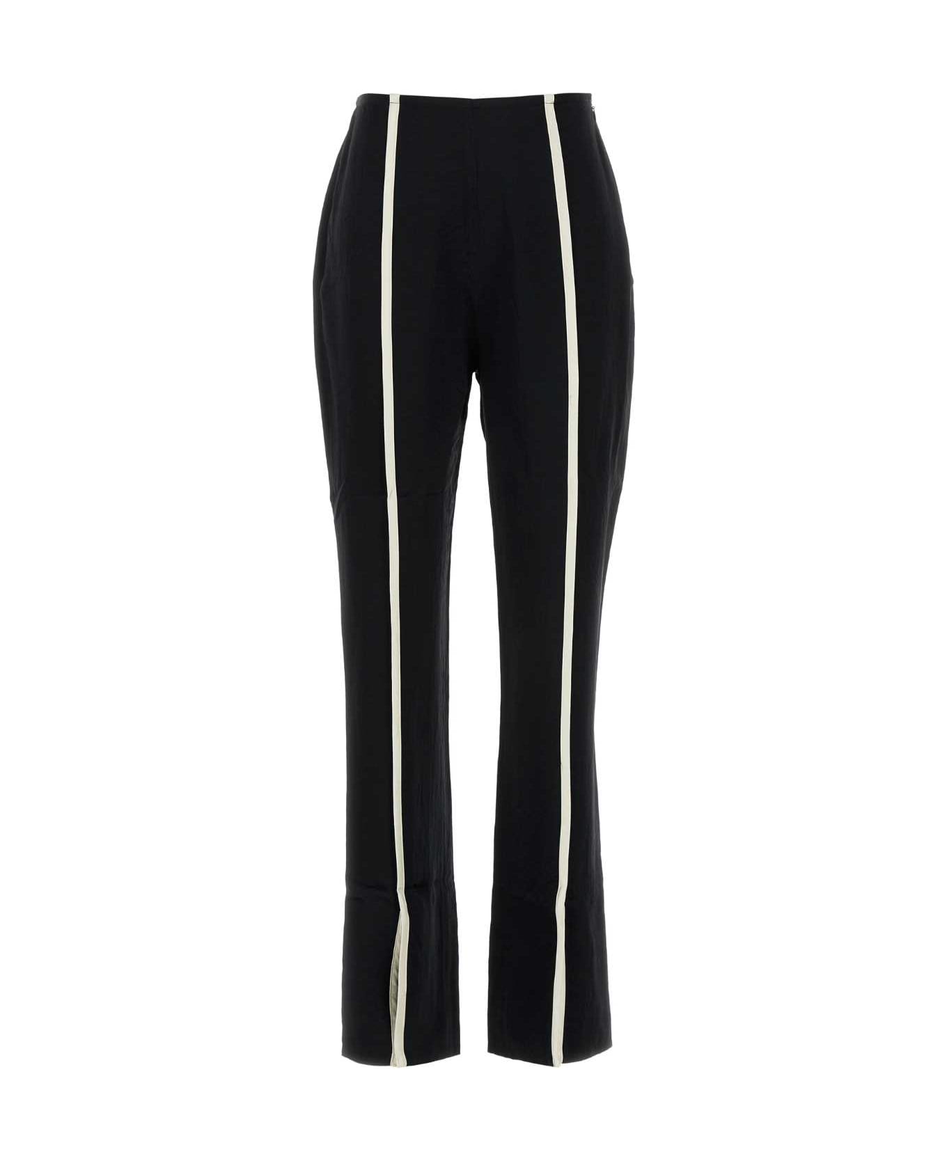 Nanushka Black Satin Pant - BLACKECRU