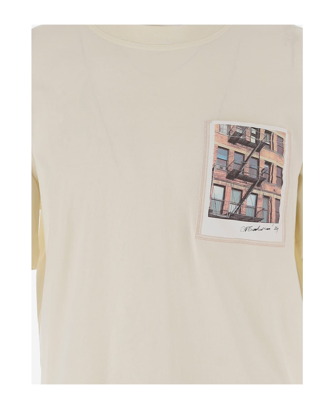 Helmut Lang Cotton Postcard T-shirt With Print - WHITE