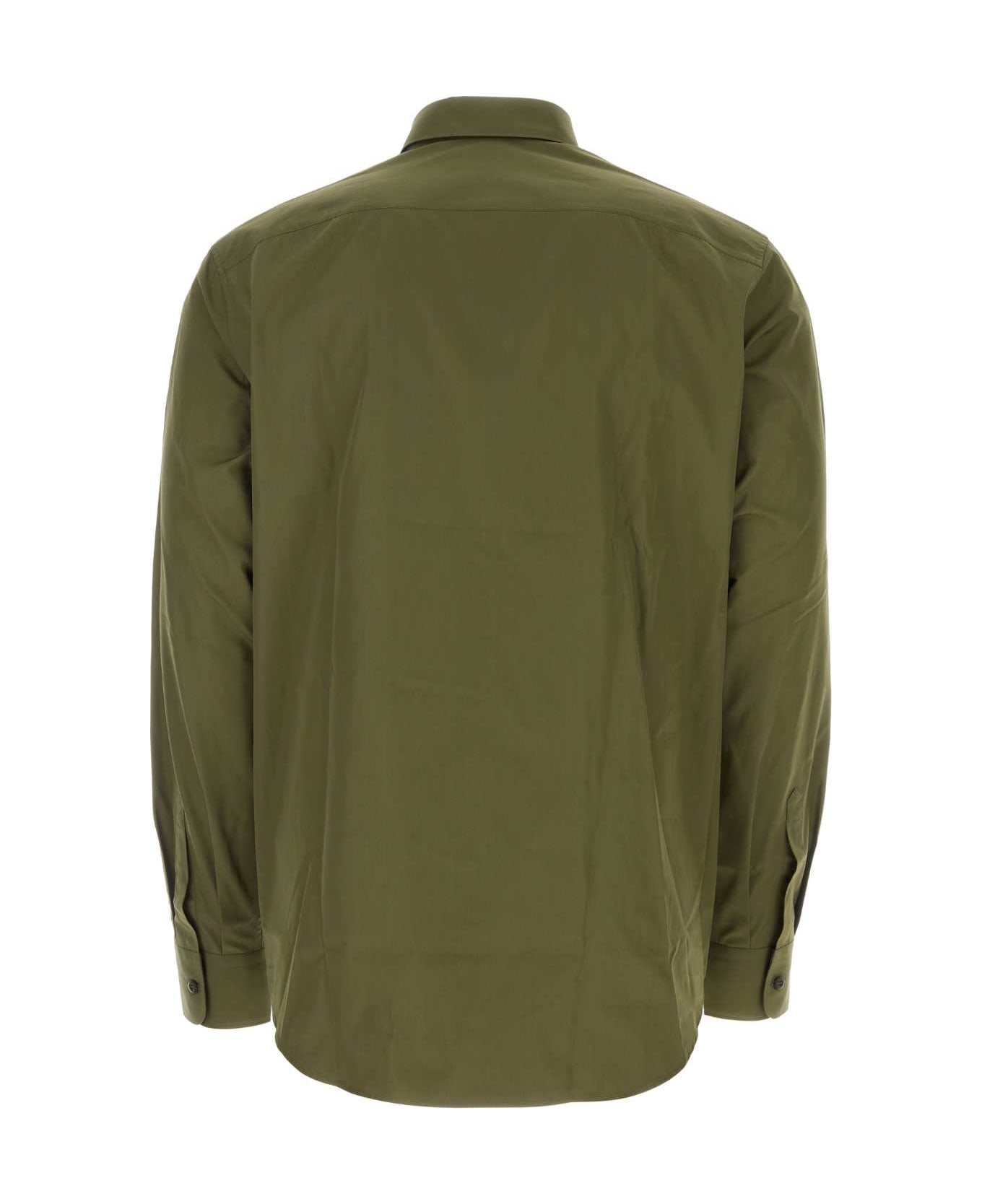 Prada Army Green Poplin Shirt - MILITARE