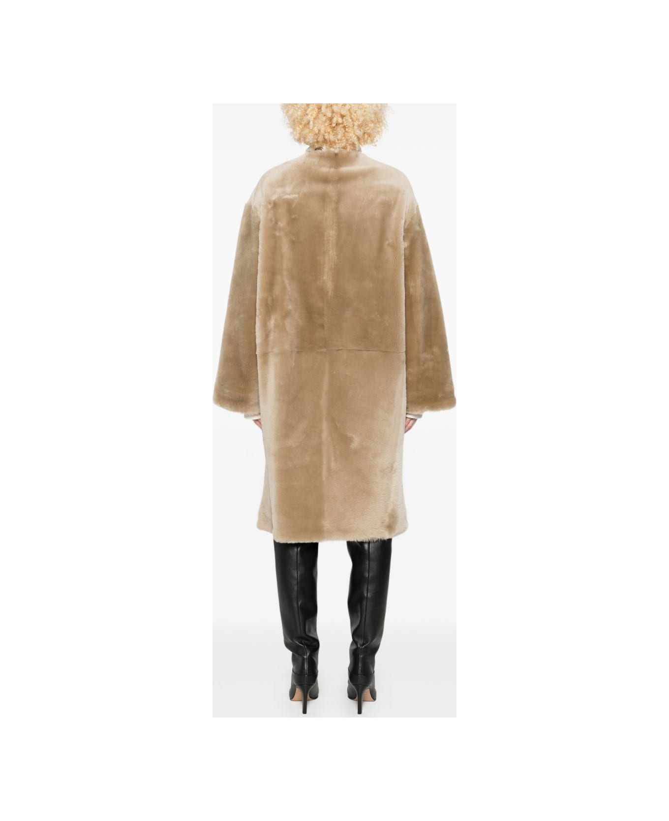 Totême Shearling Coat - Beige