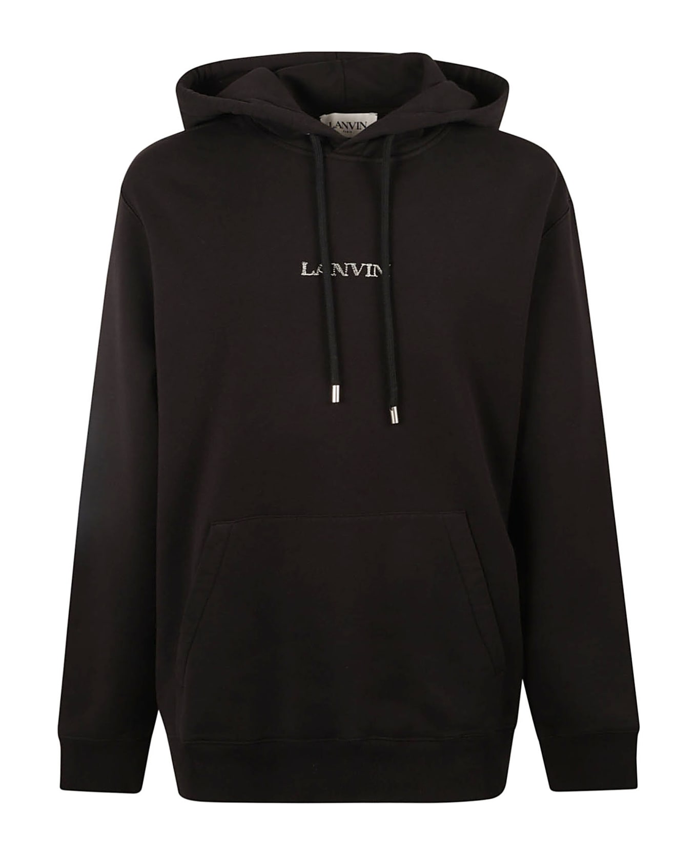 Lanvin Oversized Logo Embroidery Hoodie - Black