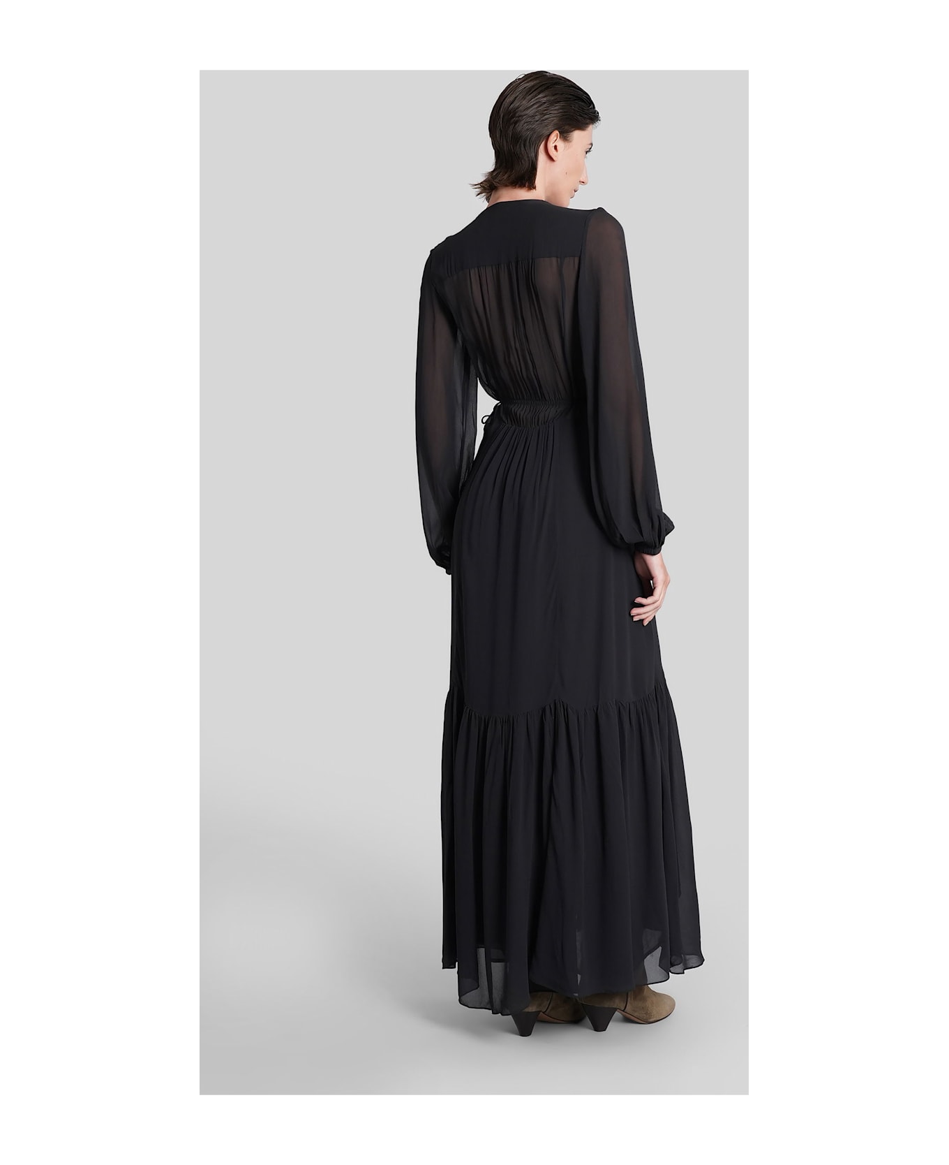 Marant Étoile Briane Long Dress In Black Viscose - black
