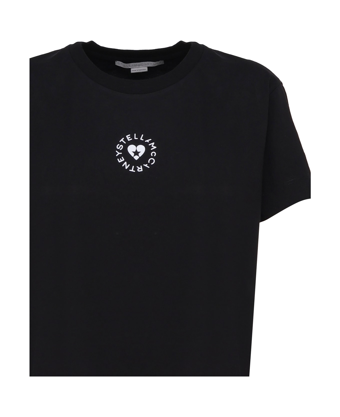 Stella McCartney Cotton T-shirt With Circular Logo - Black