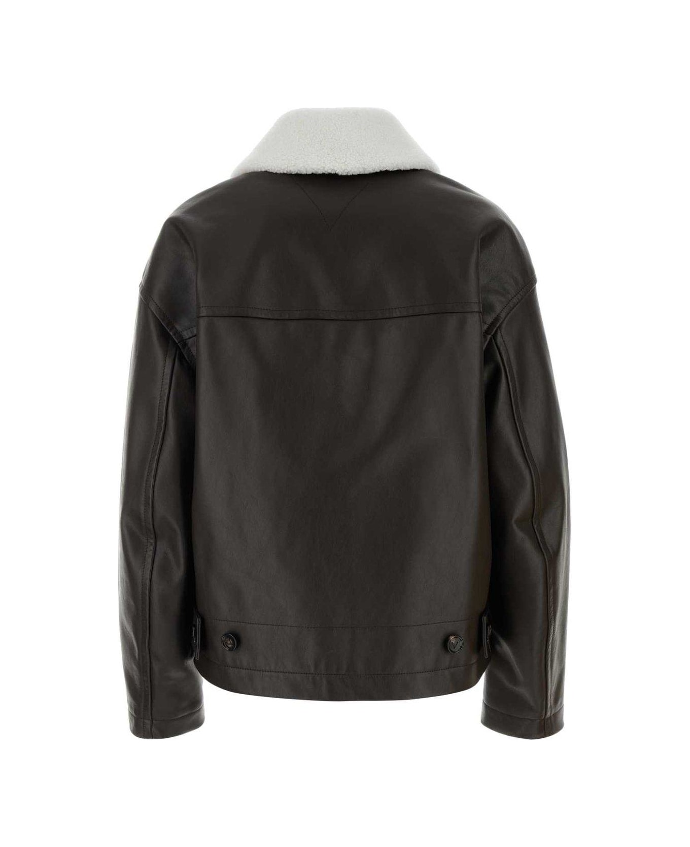 Bottega Veneta Dark Brown Leather Jacket - Brown