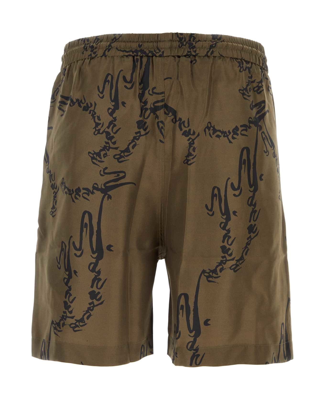Nanushka Printed Satin Doxxi Bermuda Shorts - CALLIGRAPHYKHA ショートパンツ