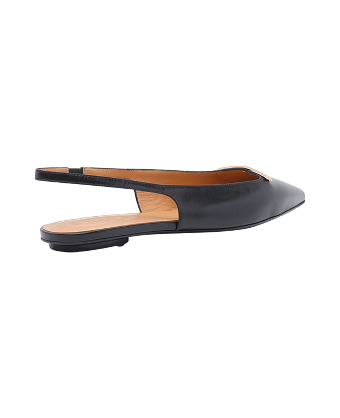 Tod
s Leather Slingback Ballets - Black