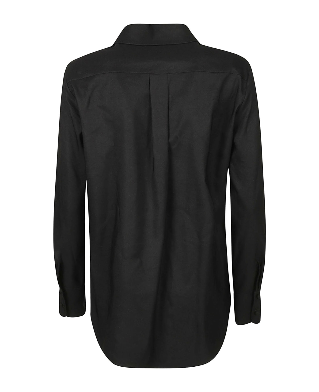Chloé Pattern Perforated Round Hem Shirt - Black