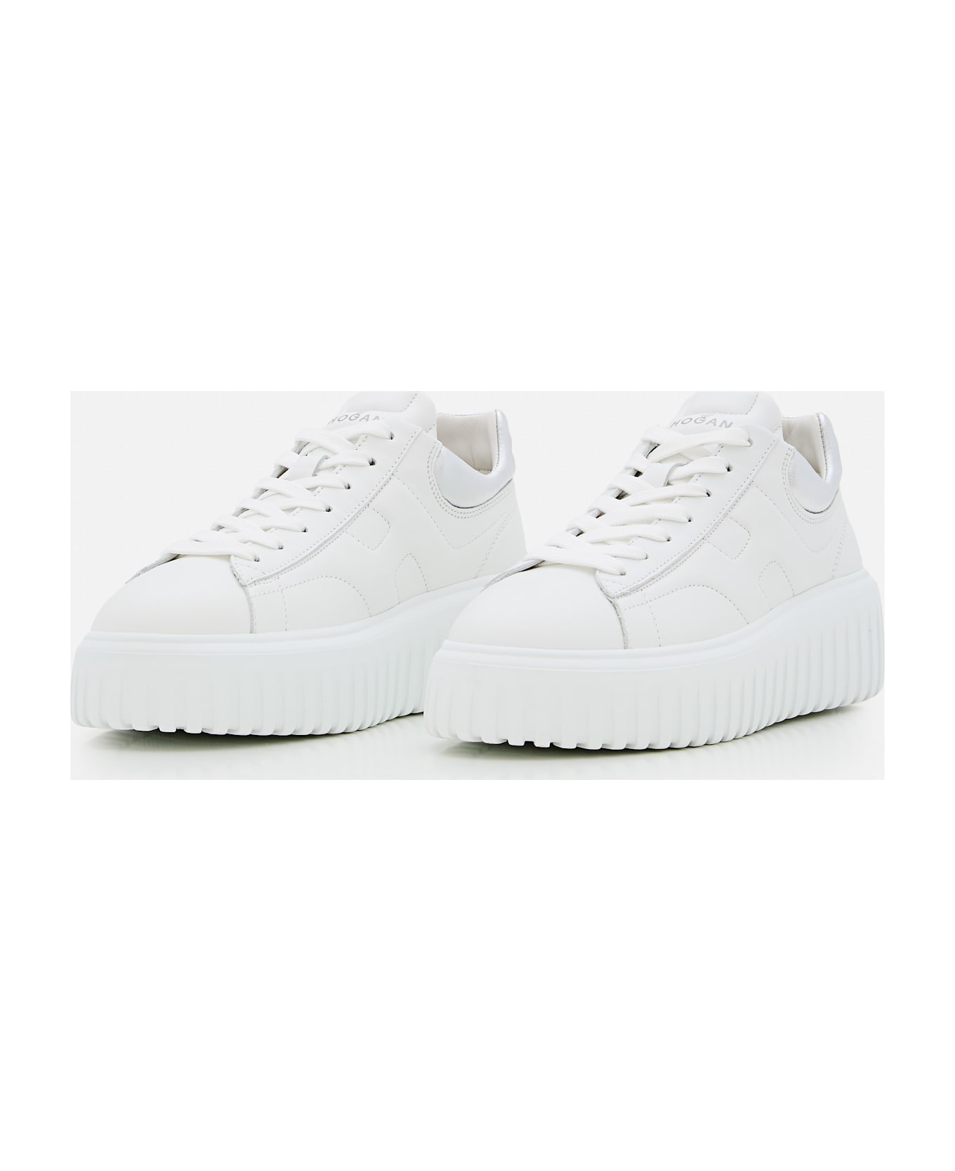 Hogan H-stripes Lace Up Sneakers - White
