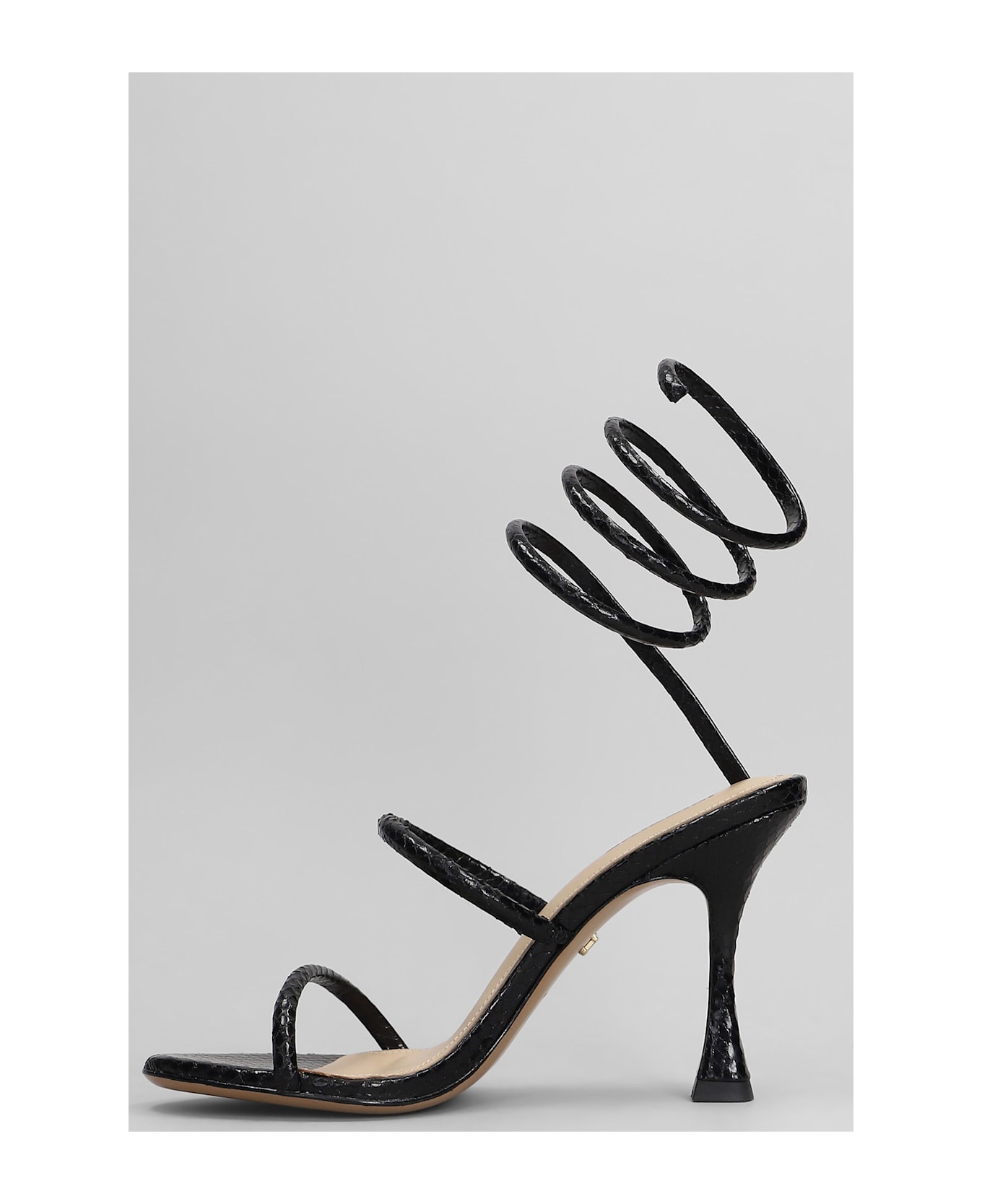 Lola Cruz Greta 95 Sandals In Black Leather - black