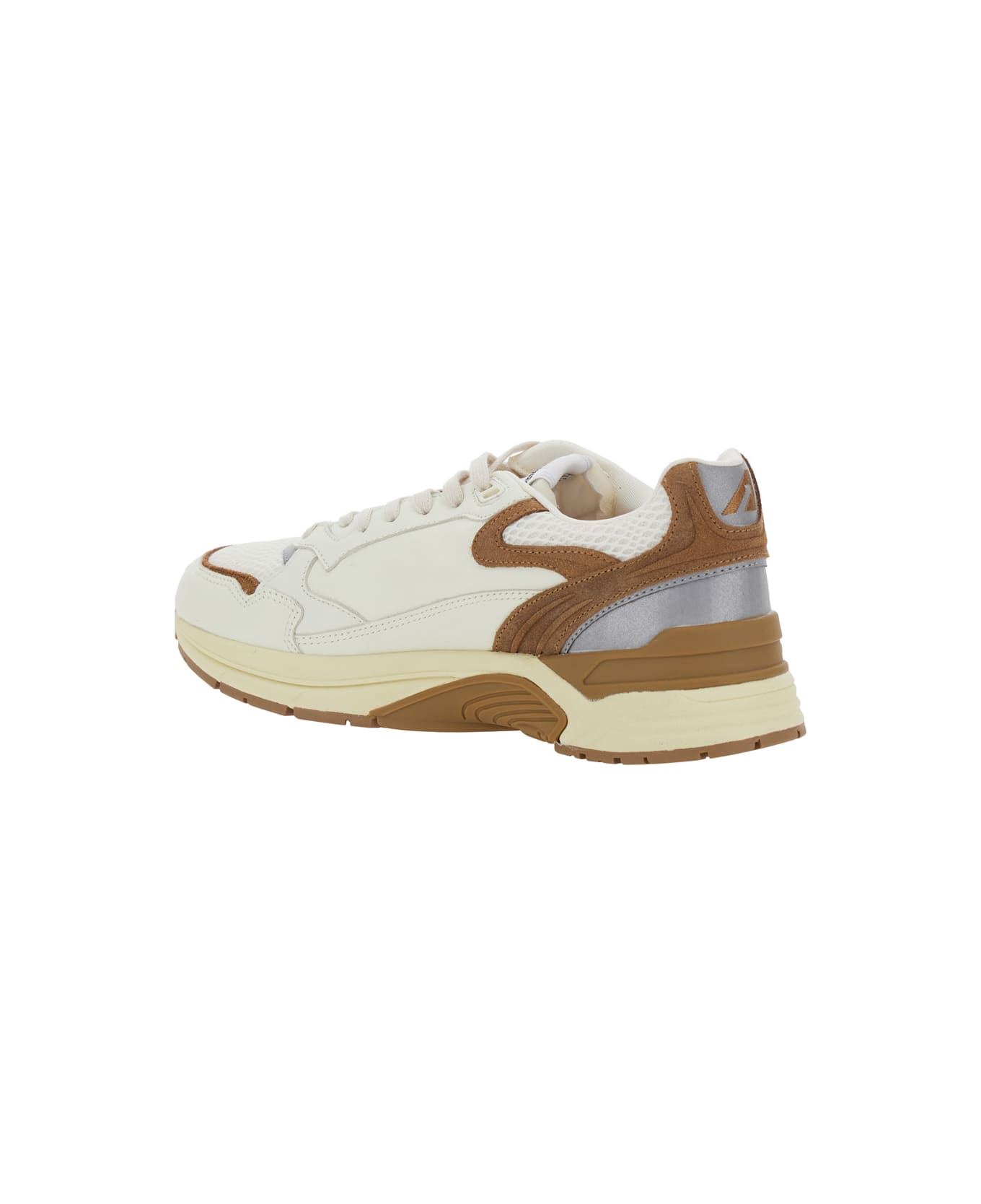 Autry 'hyperway' Beige Low Top Sneakers With Logo Patch On Tongue And Side In Tech Fabric Man - Beige