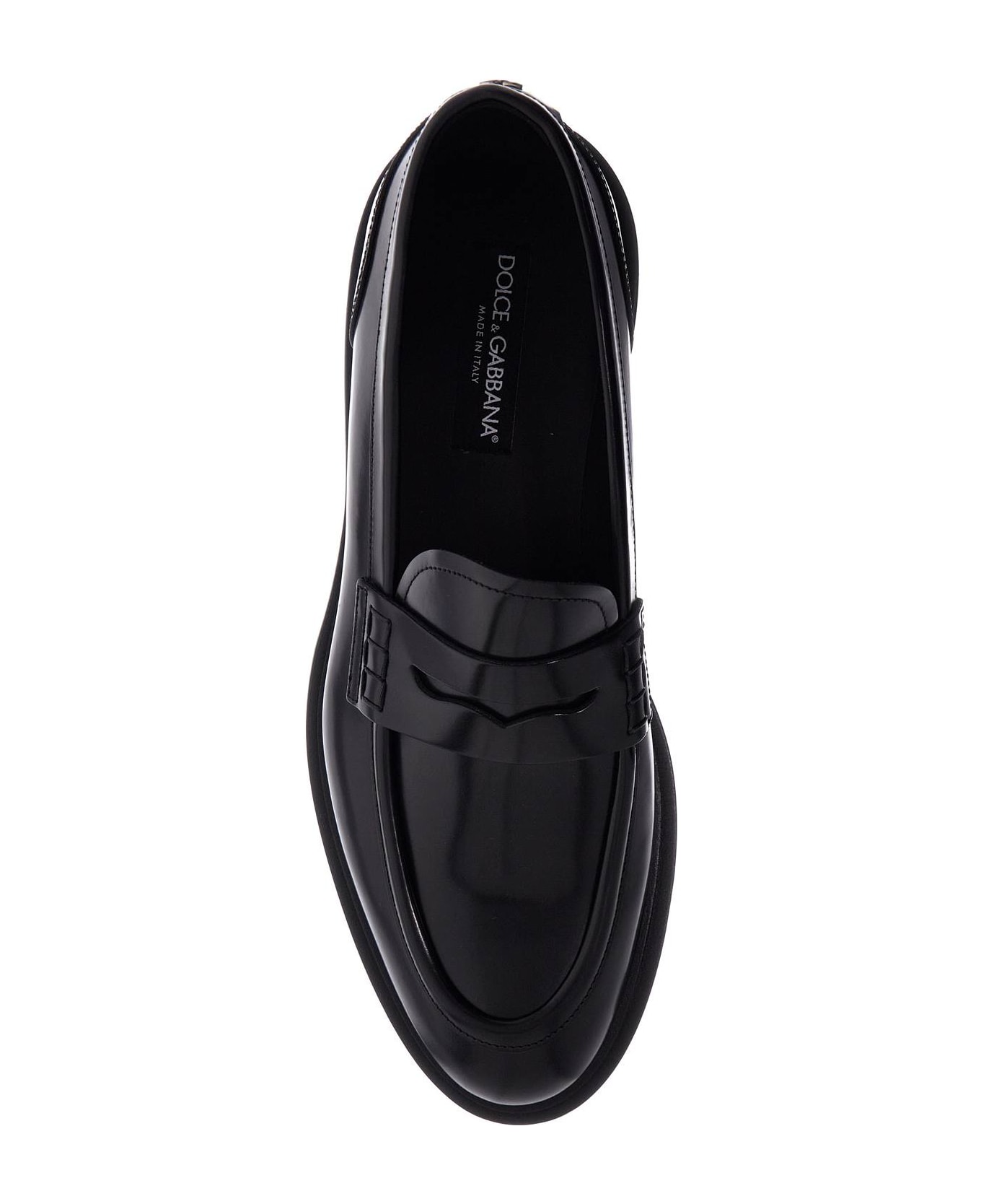 Dolce & Gabbana Brushed Leather Loafers - NERO (Black)