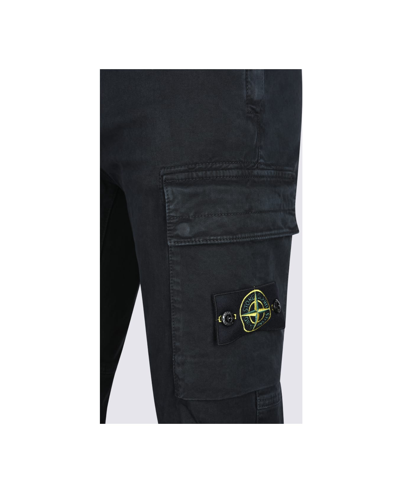 Stone Island Black Cotton Pants - BLACK