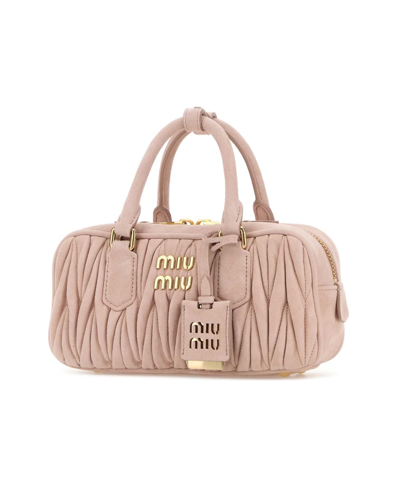 Miu Miu Pastel Pink Suede Arcadie Handbag - PESCO