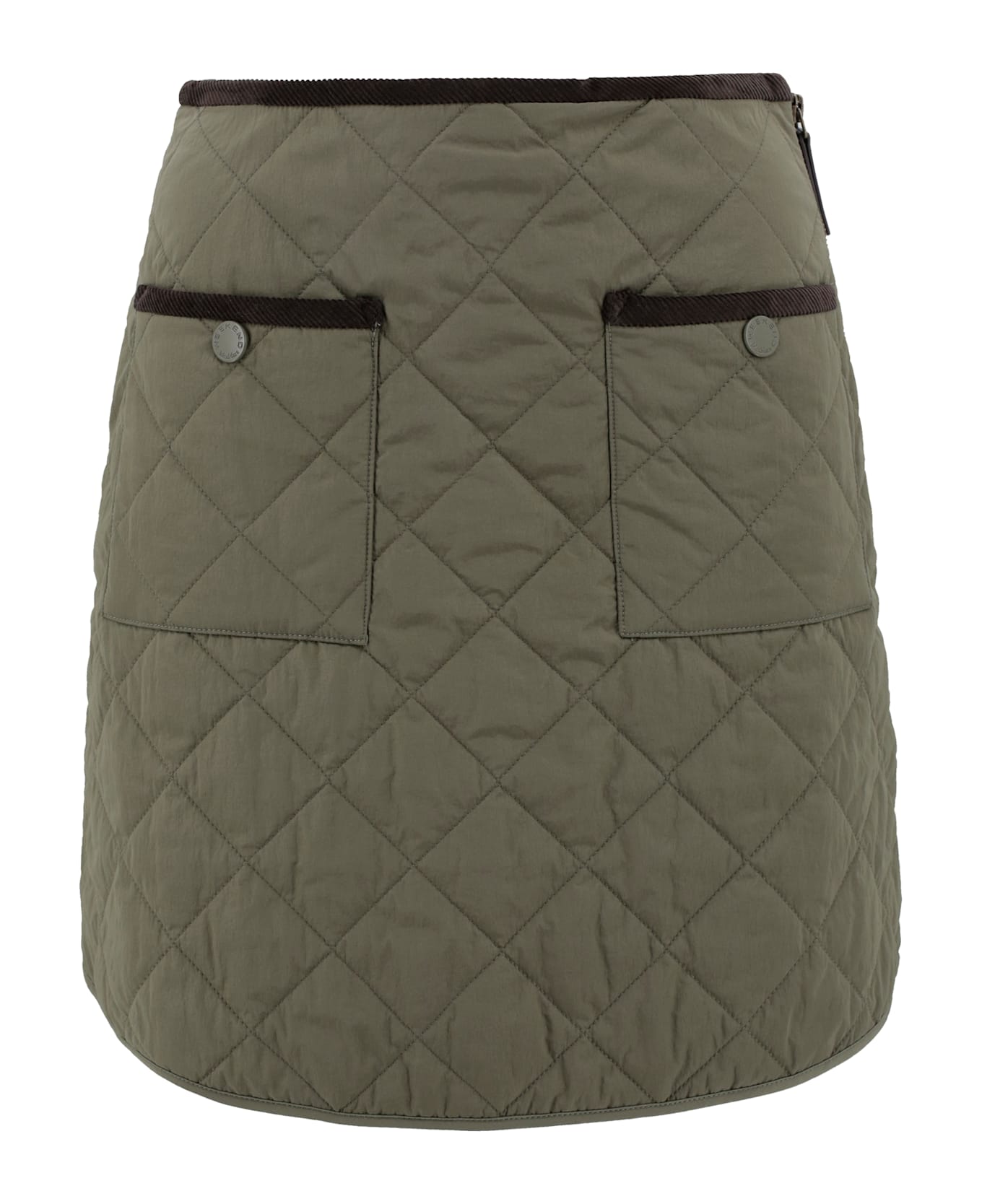 Weekend Max Mara Drip-proof Taffeta Short Skirt - Kaki