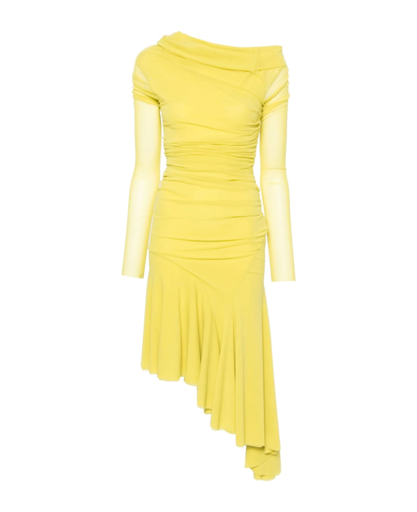 Philosophy di Lorenzo Serafini Yellow Asymmetric Midi Dress - Yellow