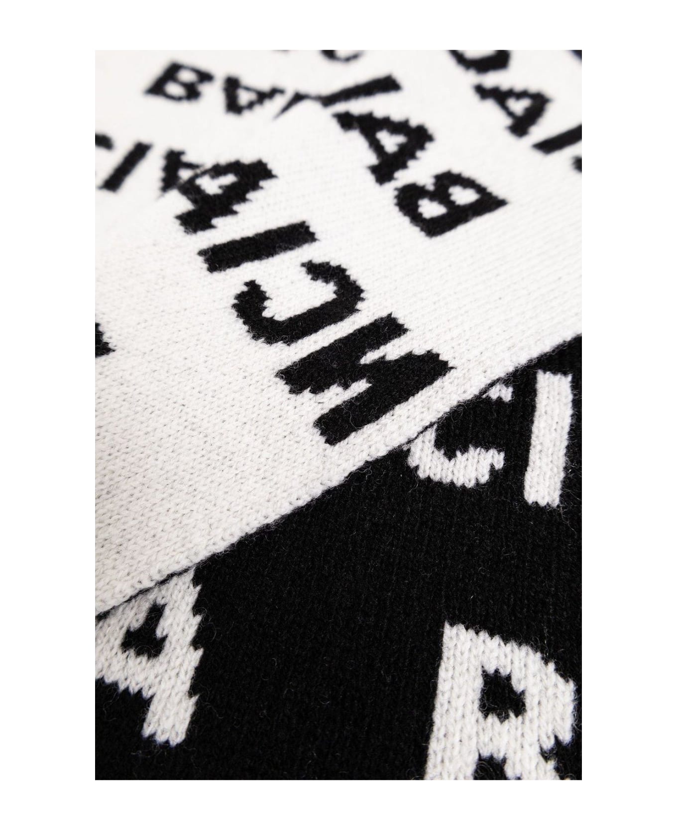 Balenciaga Logo Intarsia Scarf - BLACK スカーフ＆ストール