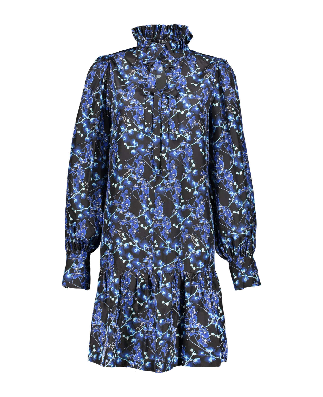 Karl Lagerfeld Printed Mini Dress - blue ワンピース＆ドレス
