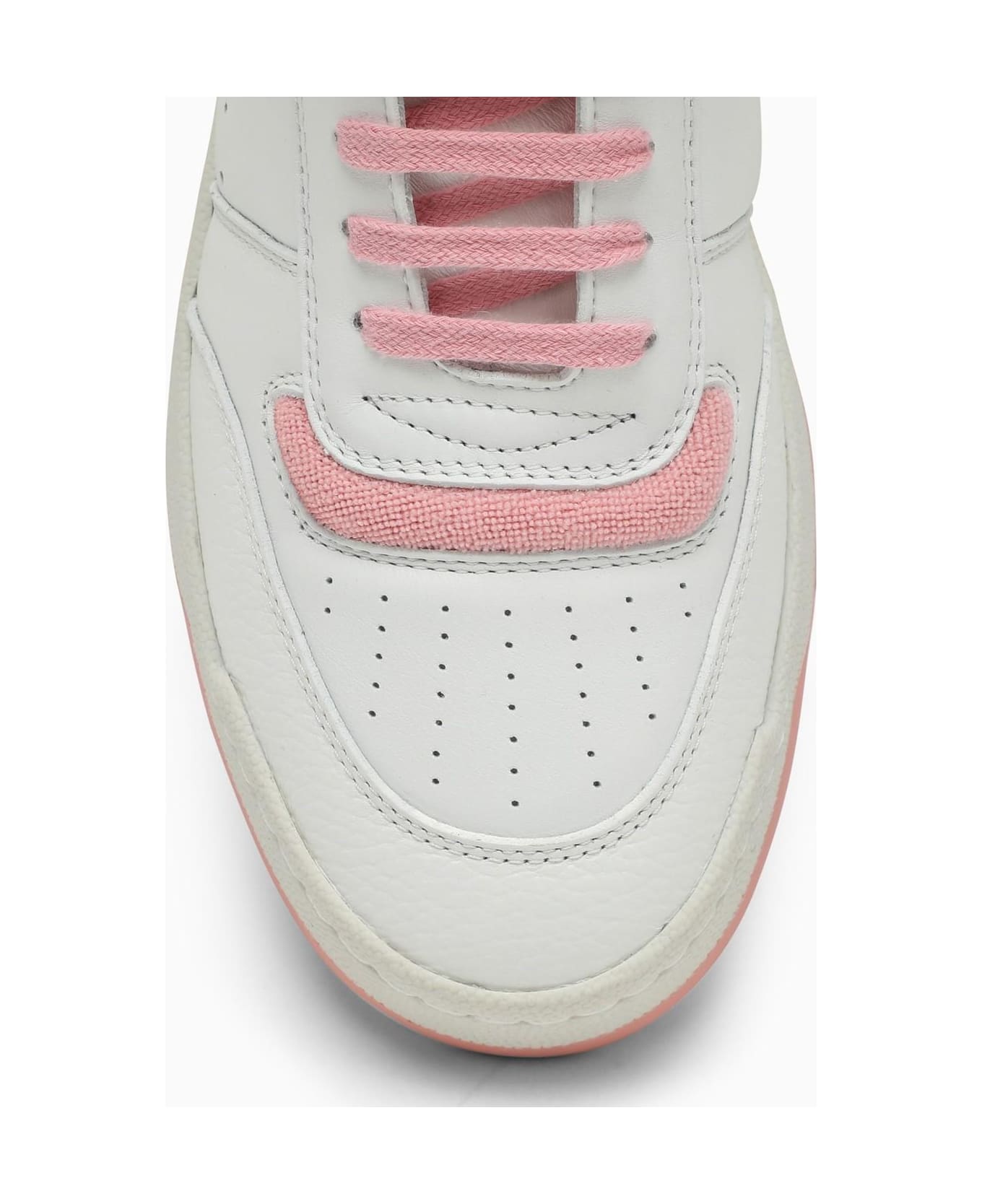 Saint Laurent Sl\/80 White\/pink Leather Sneakers - WHITE スニーカー