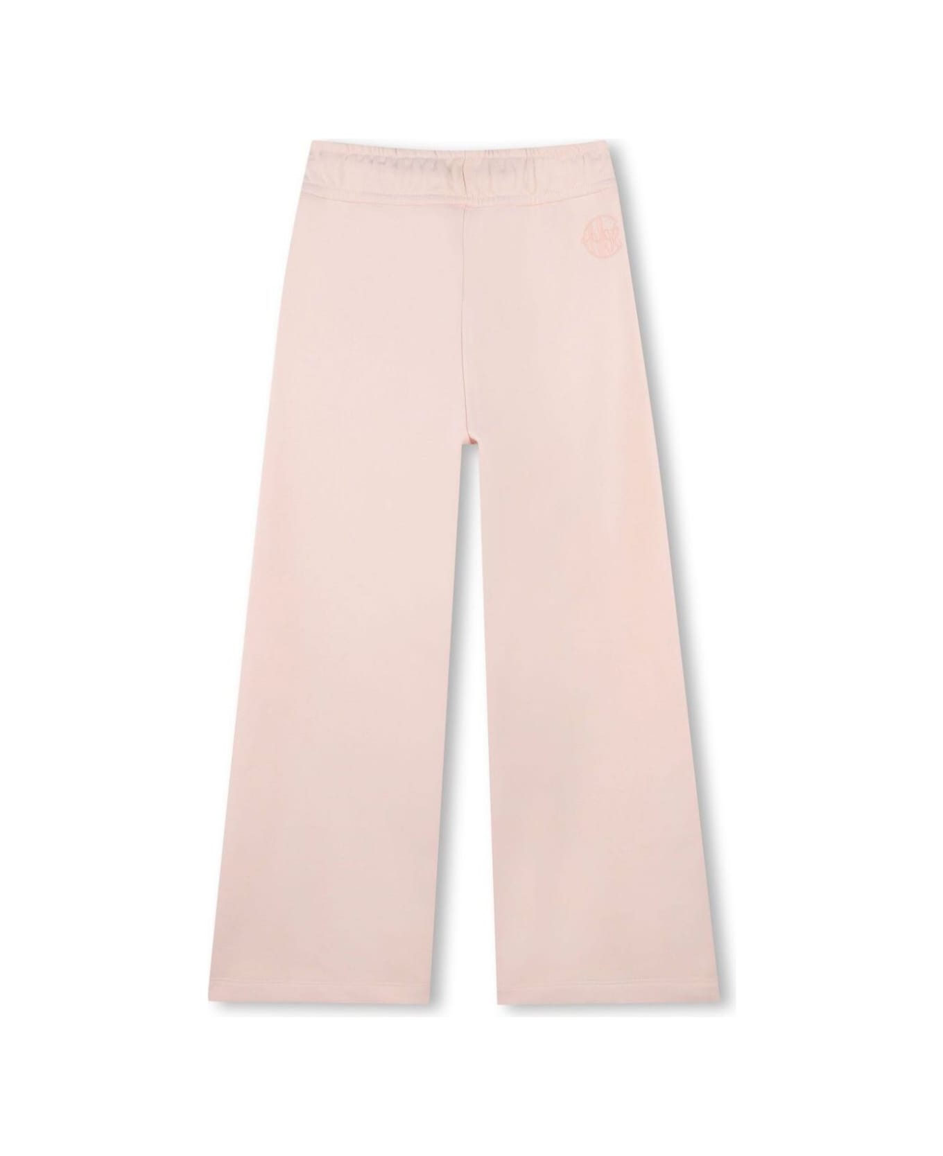 Chloé Pink Pants With Elastic Waist And Logo On The Back In Cotton Girl - Pink