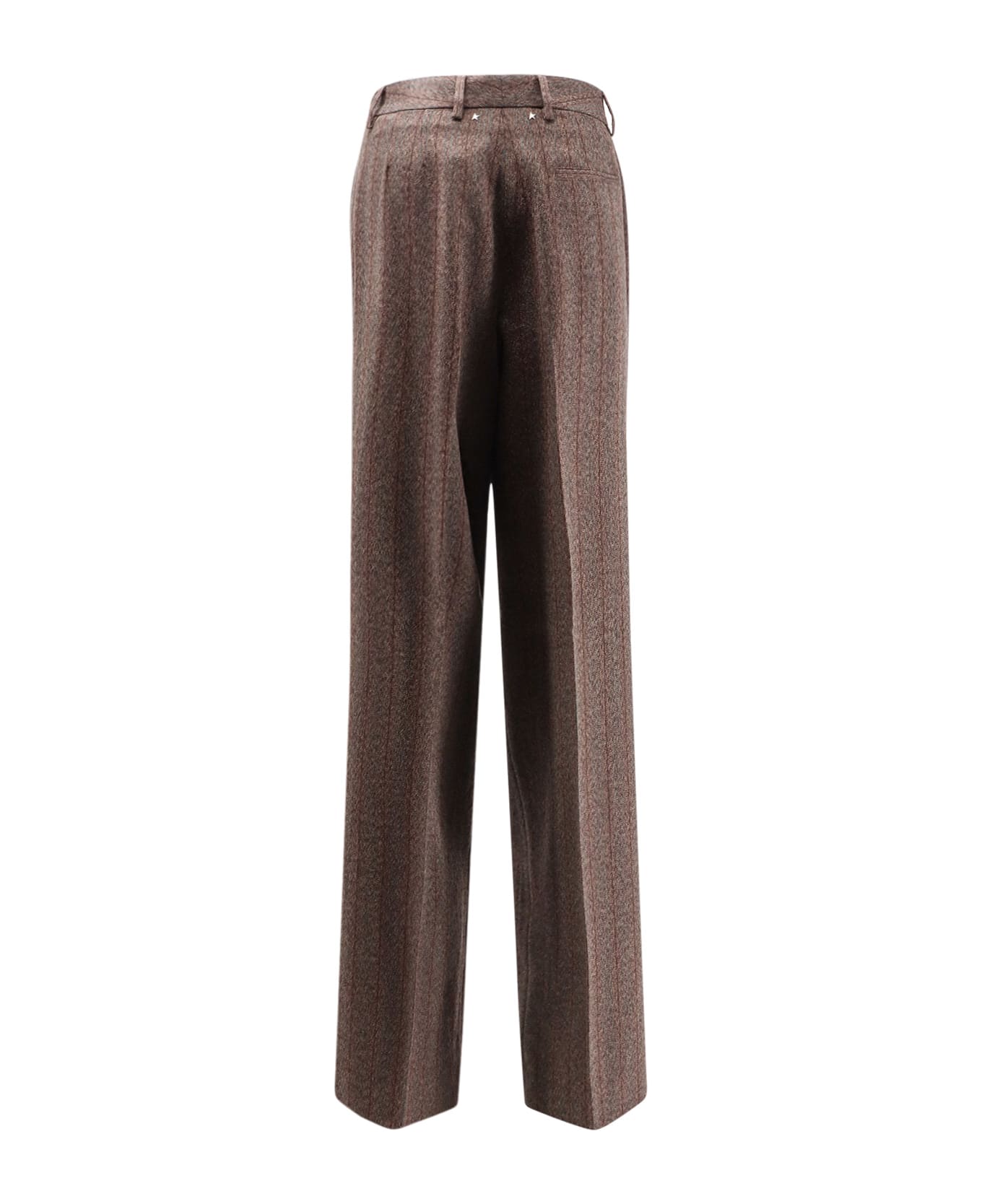 Golden Goose Naomi Virgin Wool Trousers - COCOA BROWN/TURQUOISE