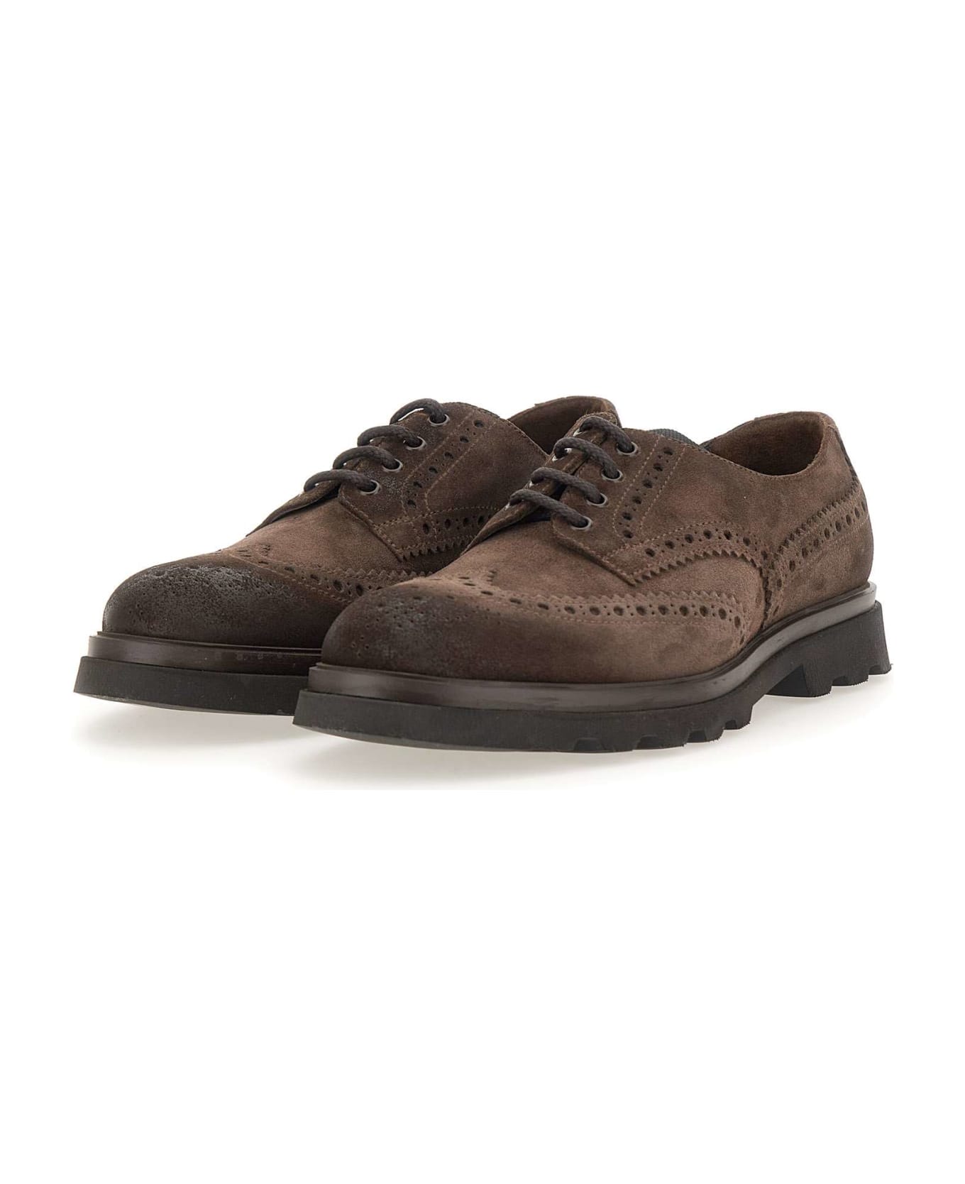 Doucal's "sally" Lace-up Shoe - BROWN