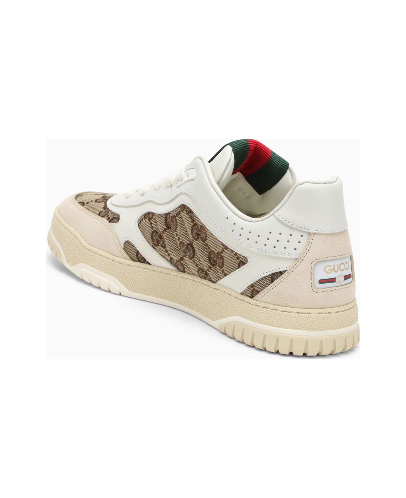 Gucci Re-web Sneaker In Ivory\/beige\/ebony Gg Fabric - IVOBEEBGWGWG