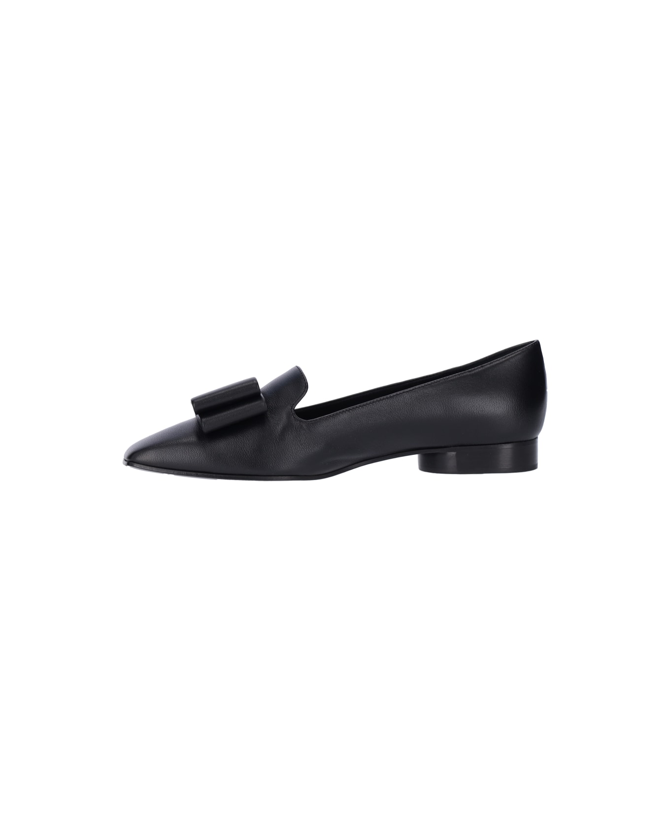 Ferragamo Double Bow Loafers - Black  