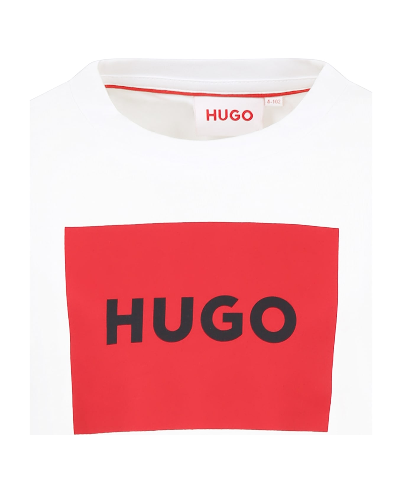 Hugo Boss White T-shirt For Boy With Logo - White