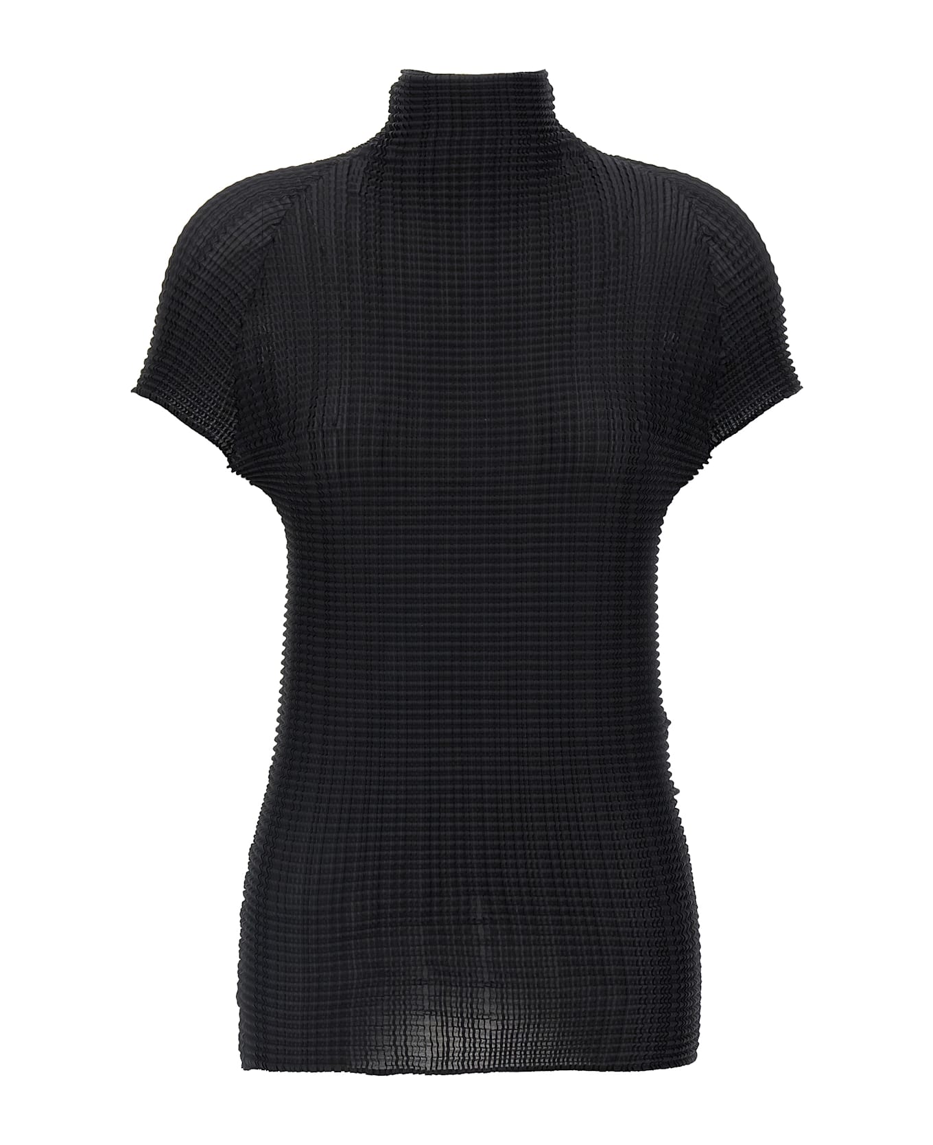 Issey Miyake 
wooly Pleats-56
 T-shirt - Black  